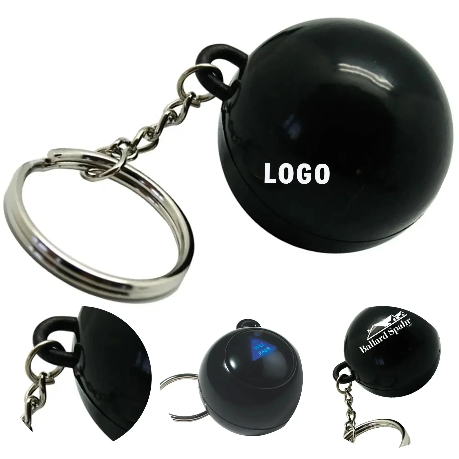 Mini 8-Ball Decision Maker Keychain Custom Logo 2