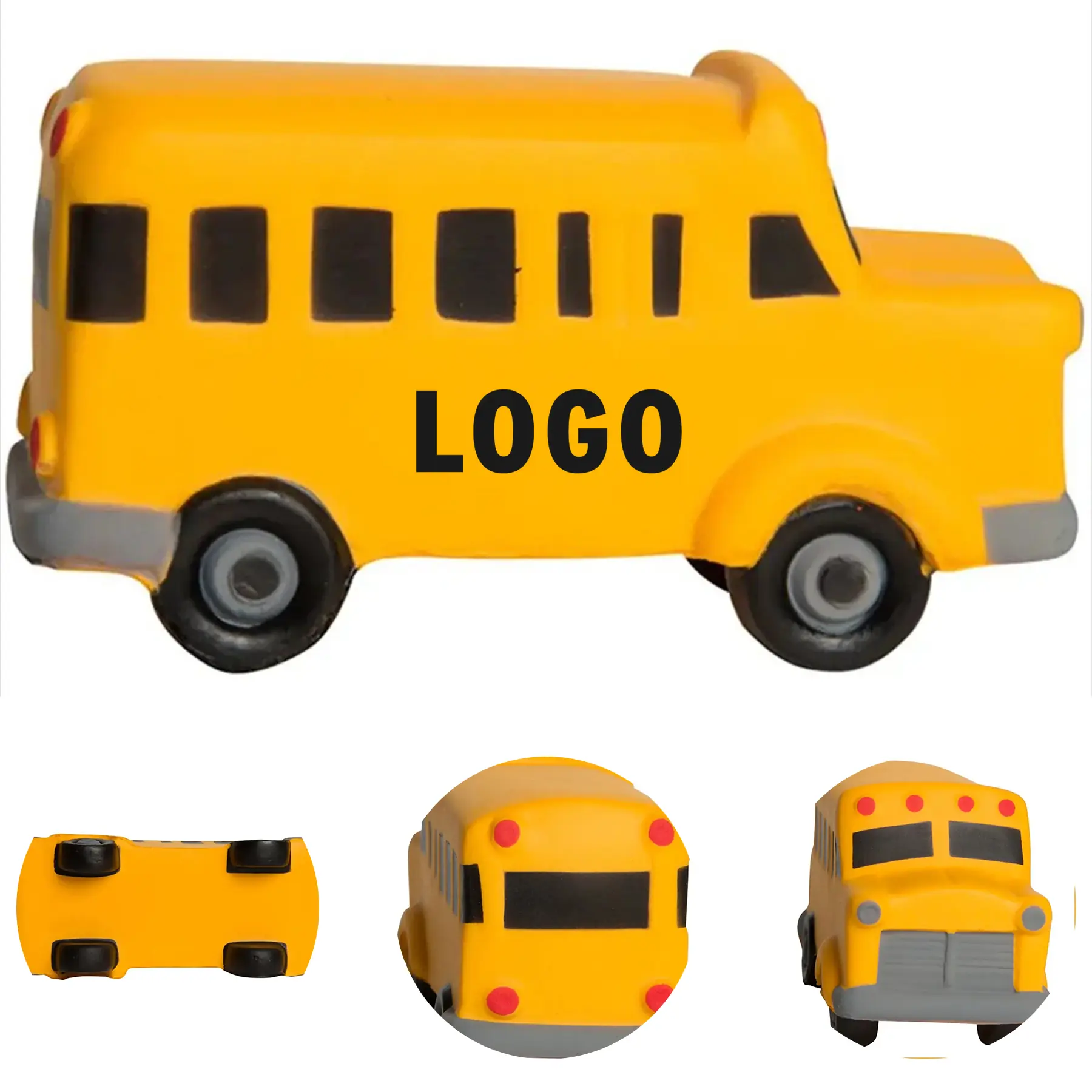 Custom Yellow School Bus Squeeze Stress Ball Promotional Giveaway 2