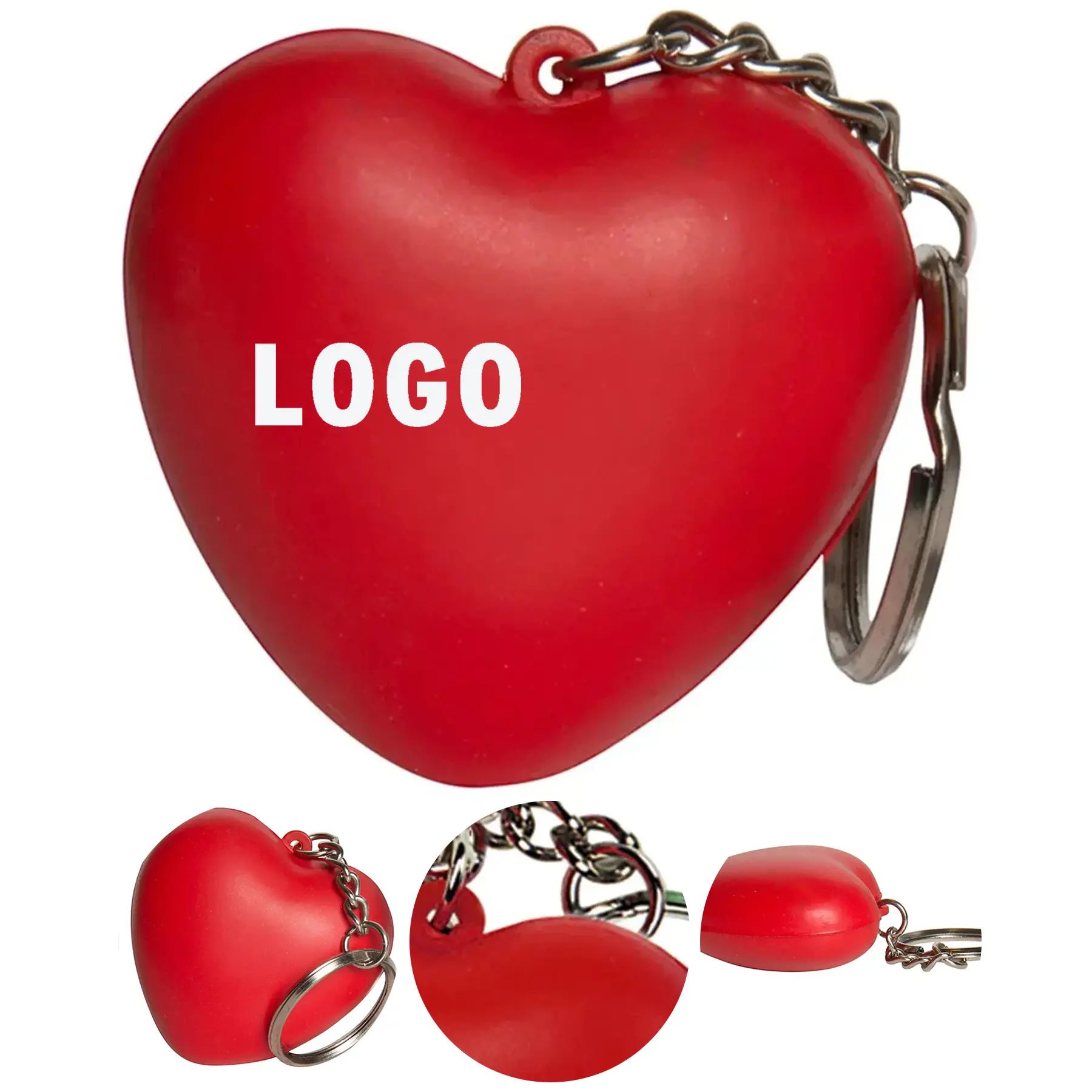 Custom Heart Shaped Stress Ball Keychain for Giveaways 2