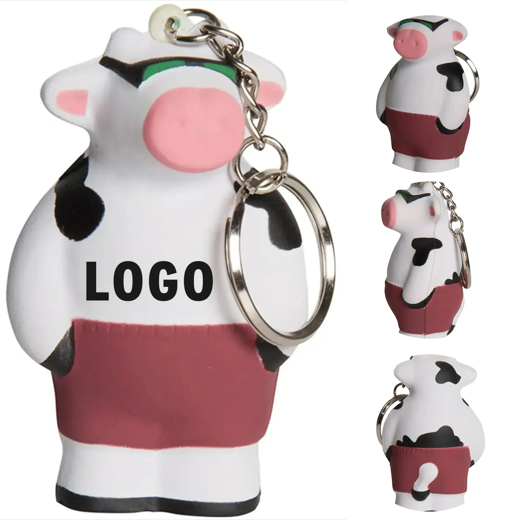 Cow Beach Themed Stress Ball Keychain 2
