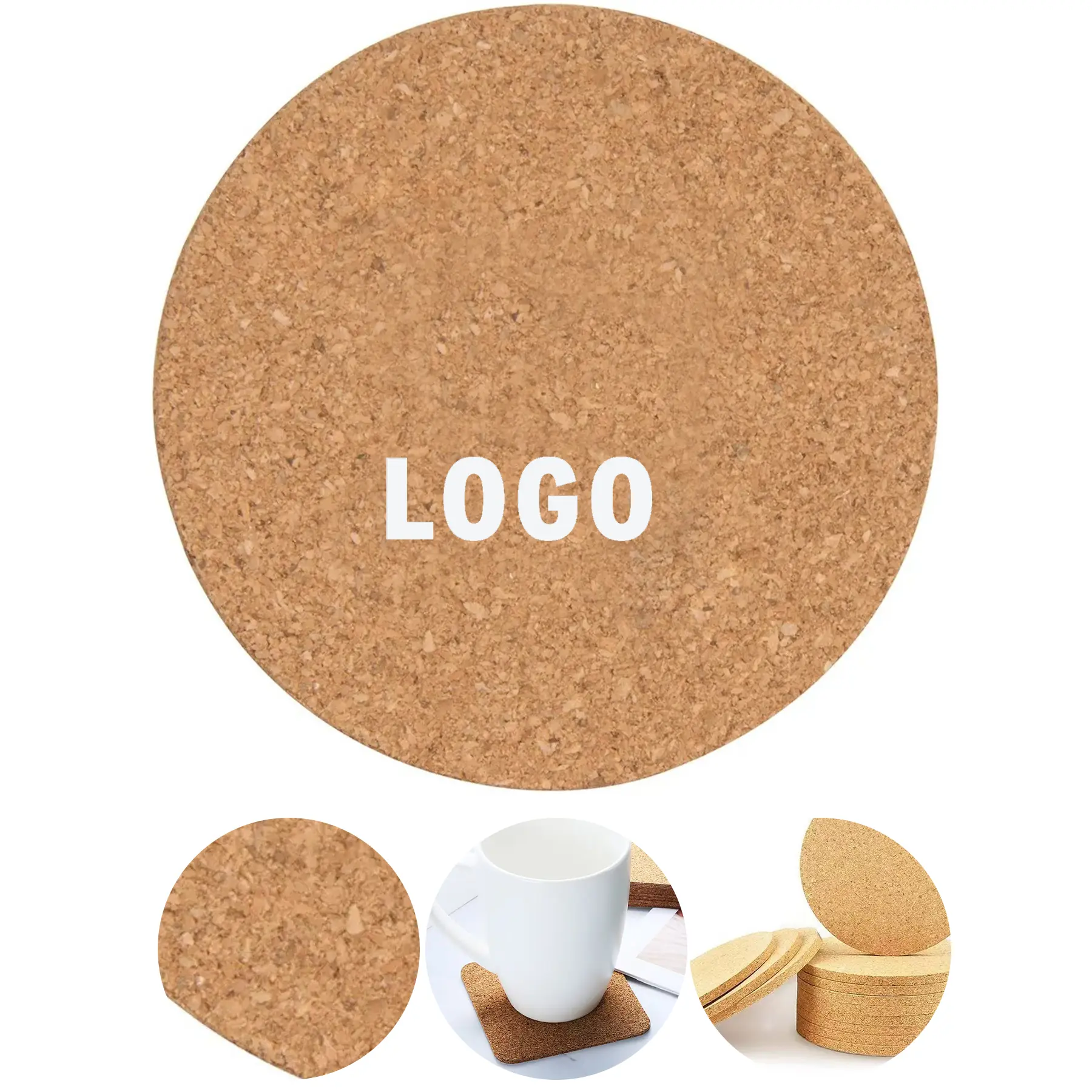 Handmade Natural Round Cork Coaster 2