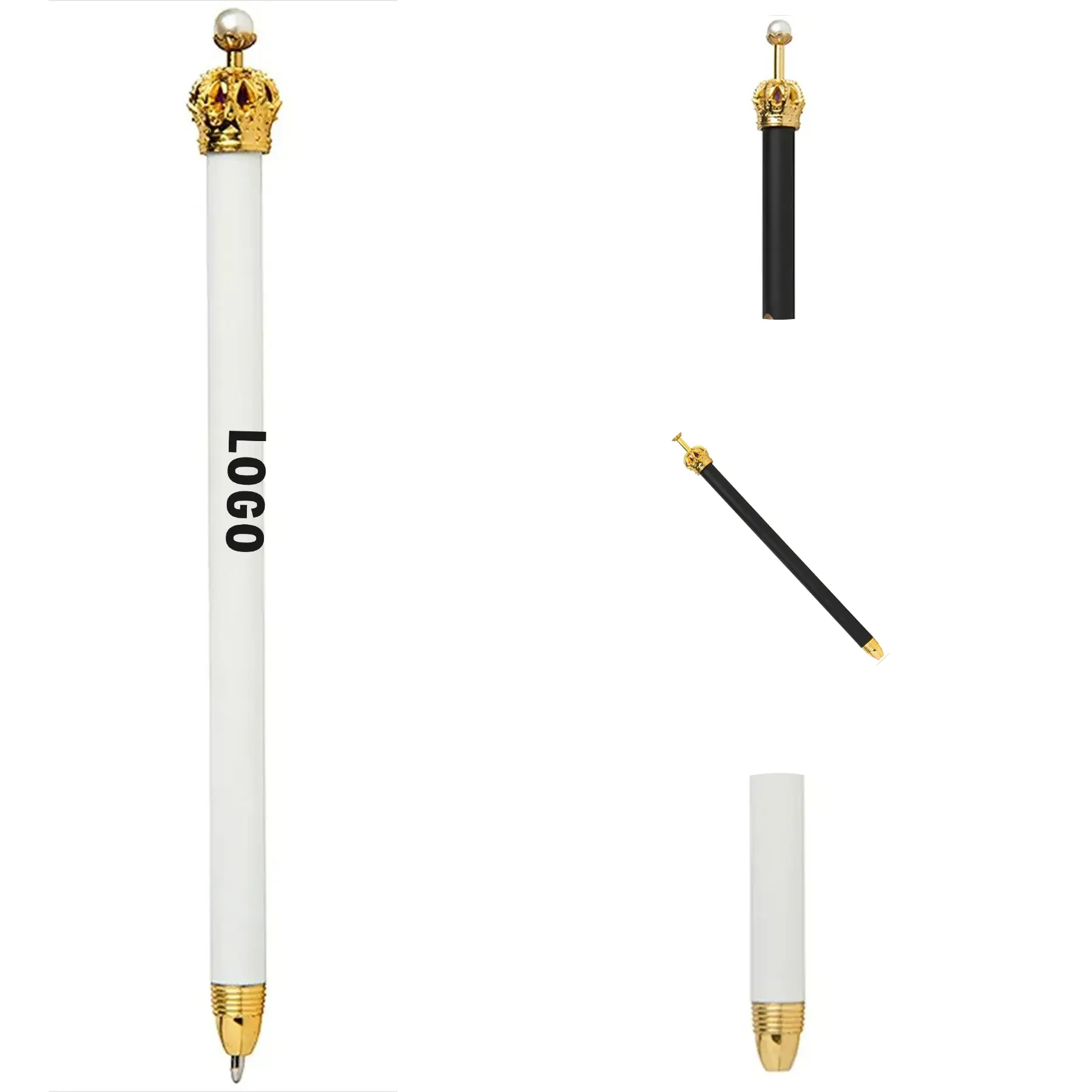 Regal Crown Ballpoint Pen with Pearl Top 2