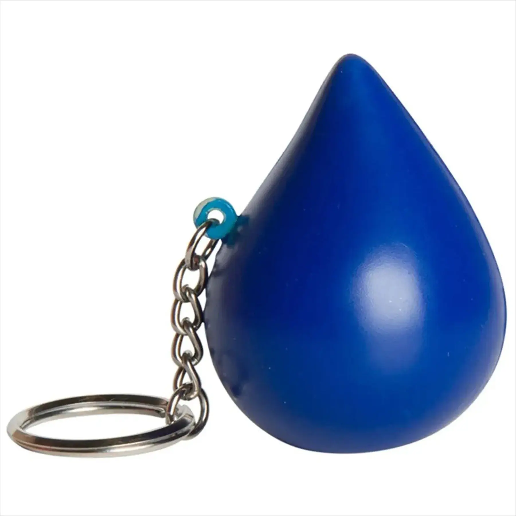 Customizable Blue Teardrop Stress Reliever Keychain