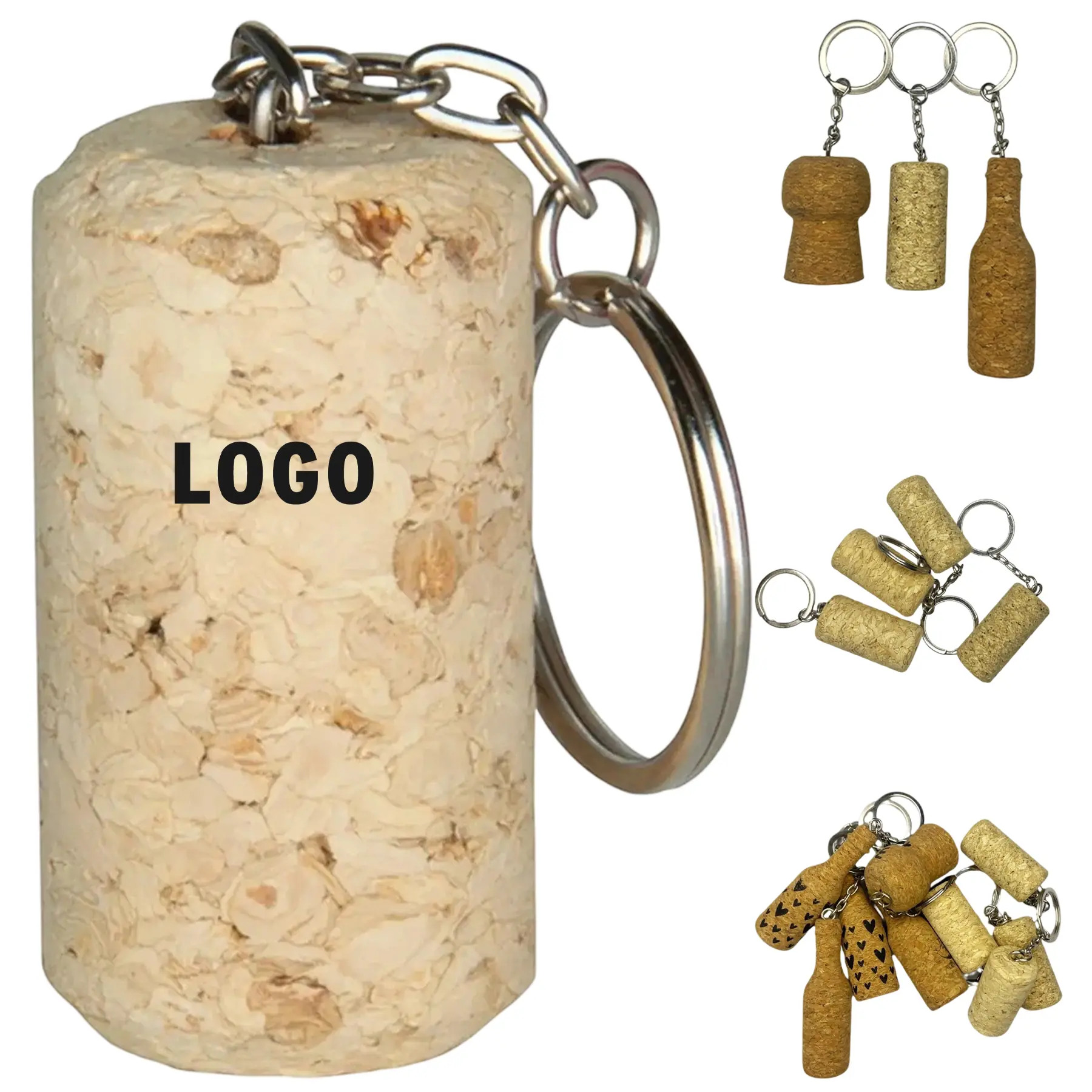 Handmade Cork Wine Keychain for Enthusiasts 2