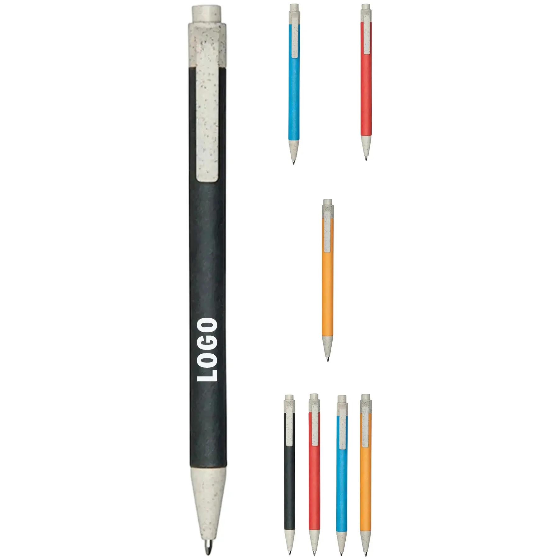 Eco Friendly Push Top Ballpoint Pen Custom Logo 2