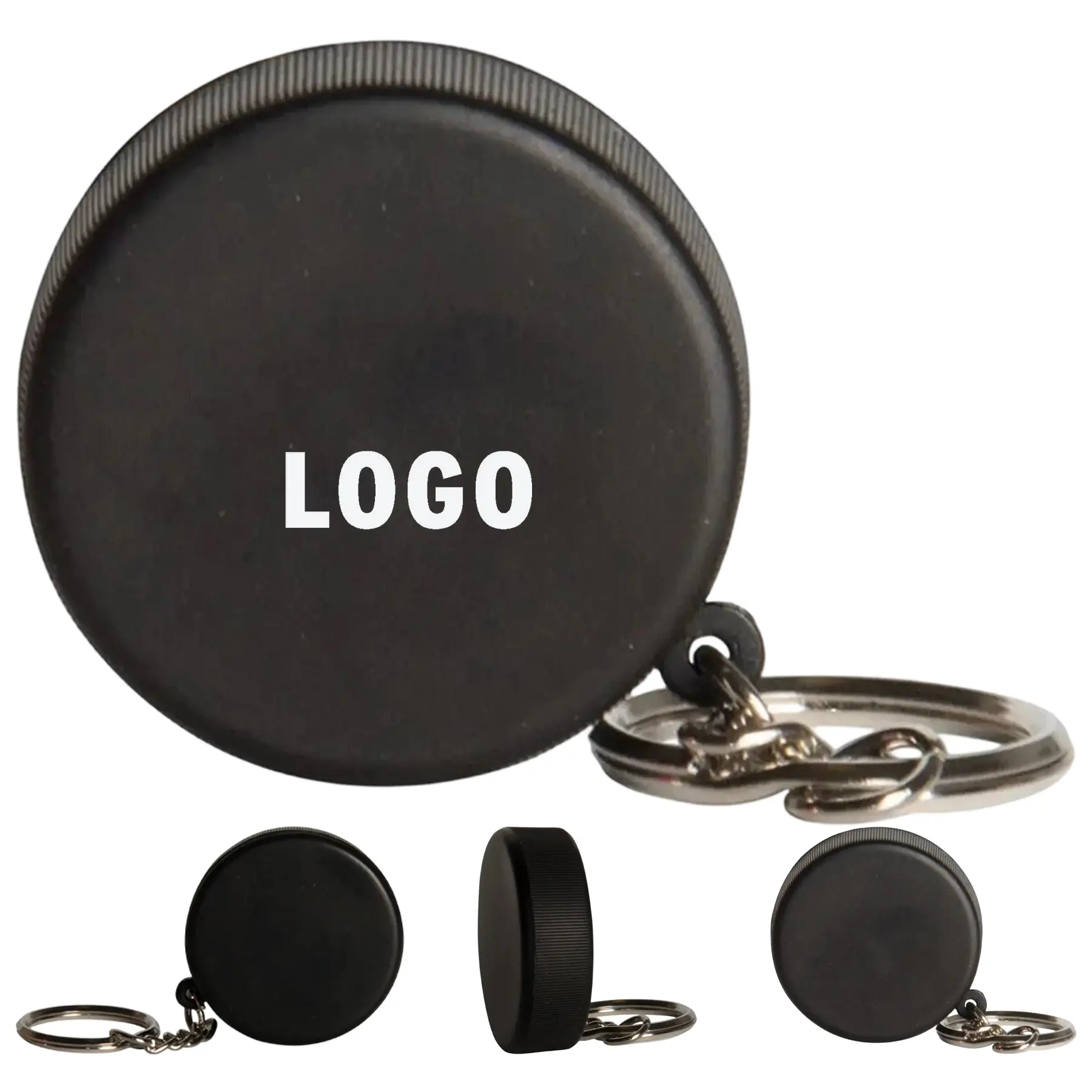 Squeezable Hockey Puck Keychain Stress Toy for Custom Logo 2