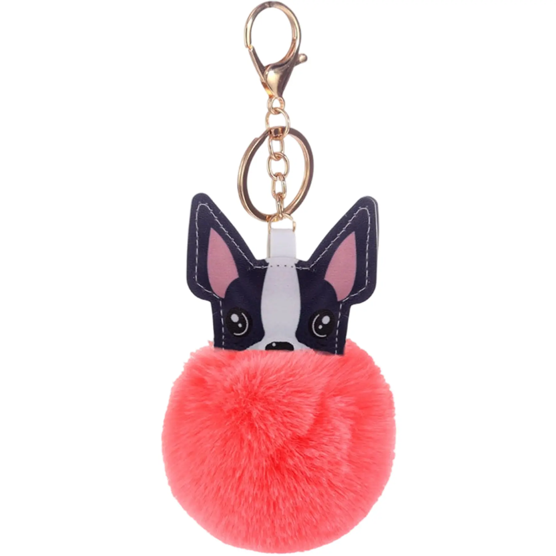 Fuzzy Dog Plush Keychain Charm