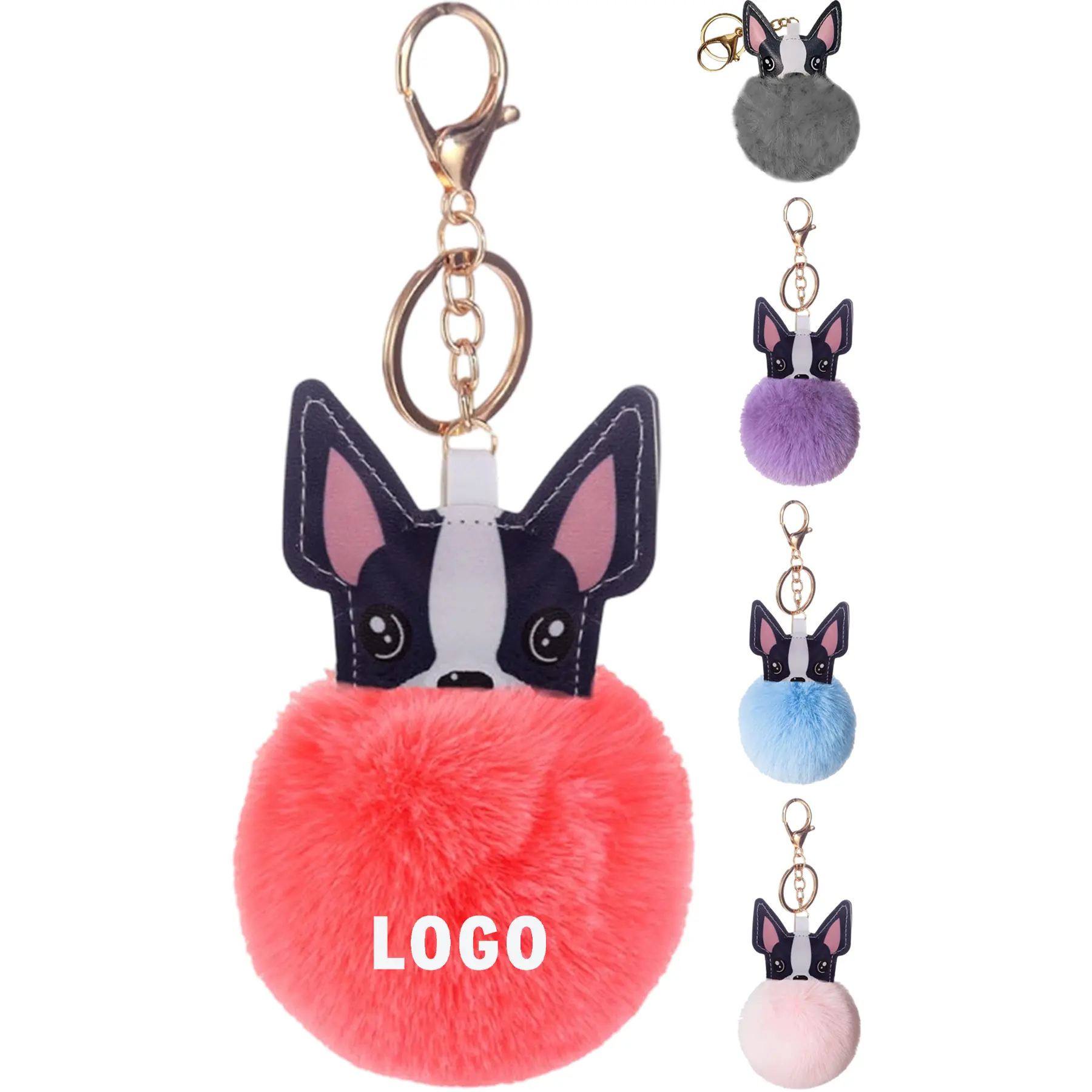Fuzzy Dog Plush Keychain Charm 2