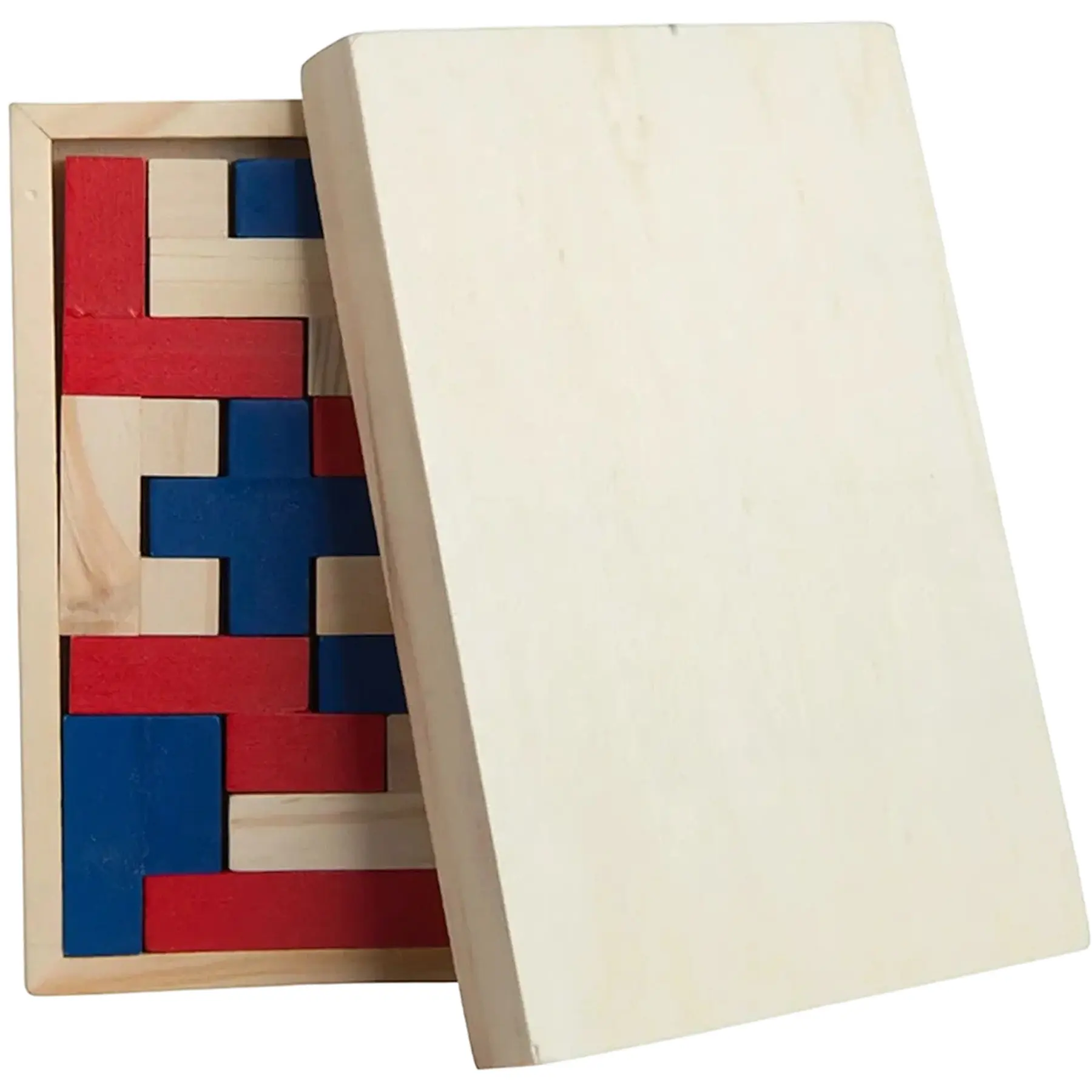 Natural Wooden Shape Puzzle Handmade 12 Blocks