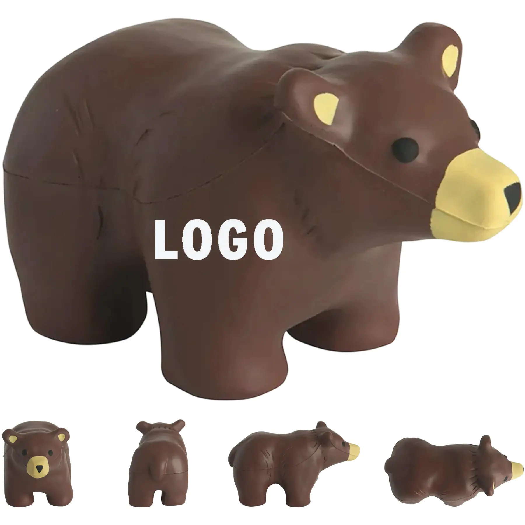Squeezable Brown Bear Stress Relief Toy 2