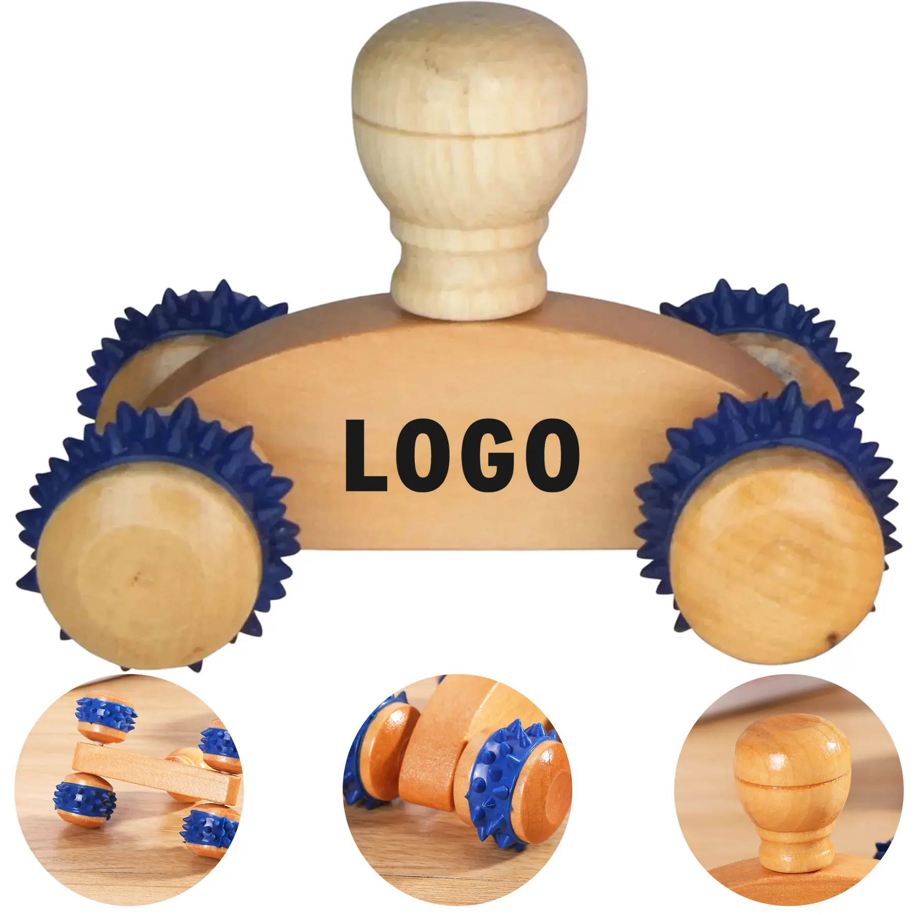 Natural Handcrafted Wood Massage Roller 2