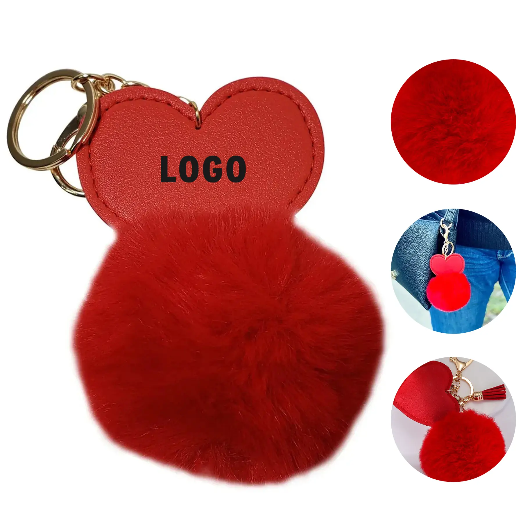 Soft Heart Shape Keychain Charm 2