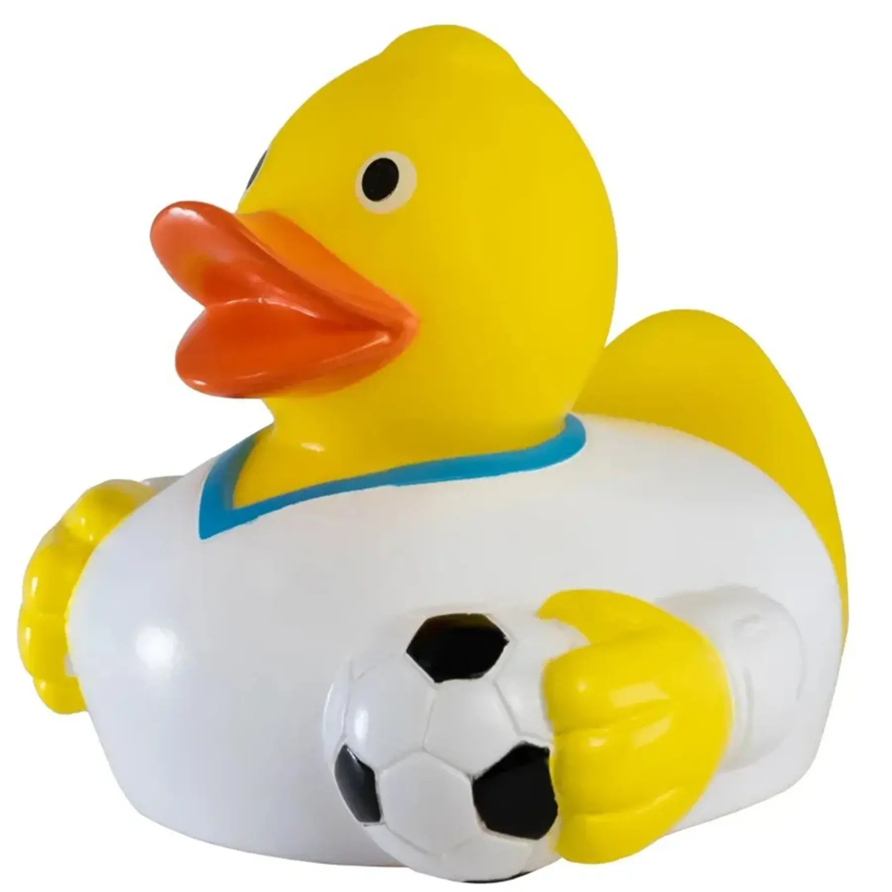 Sporty Soccer Player Bath Duck with Mini Ball