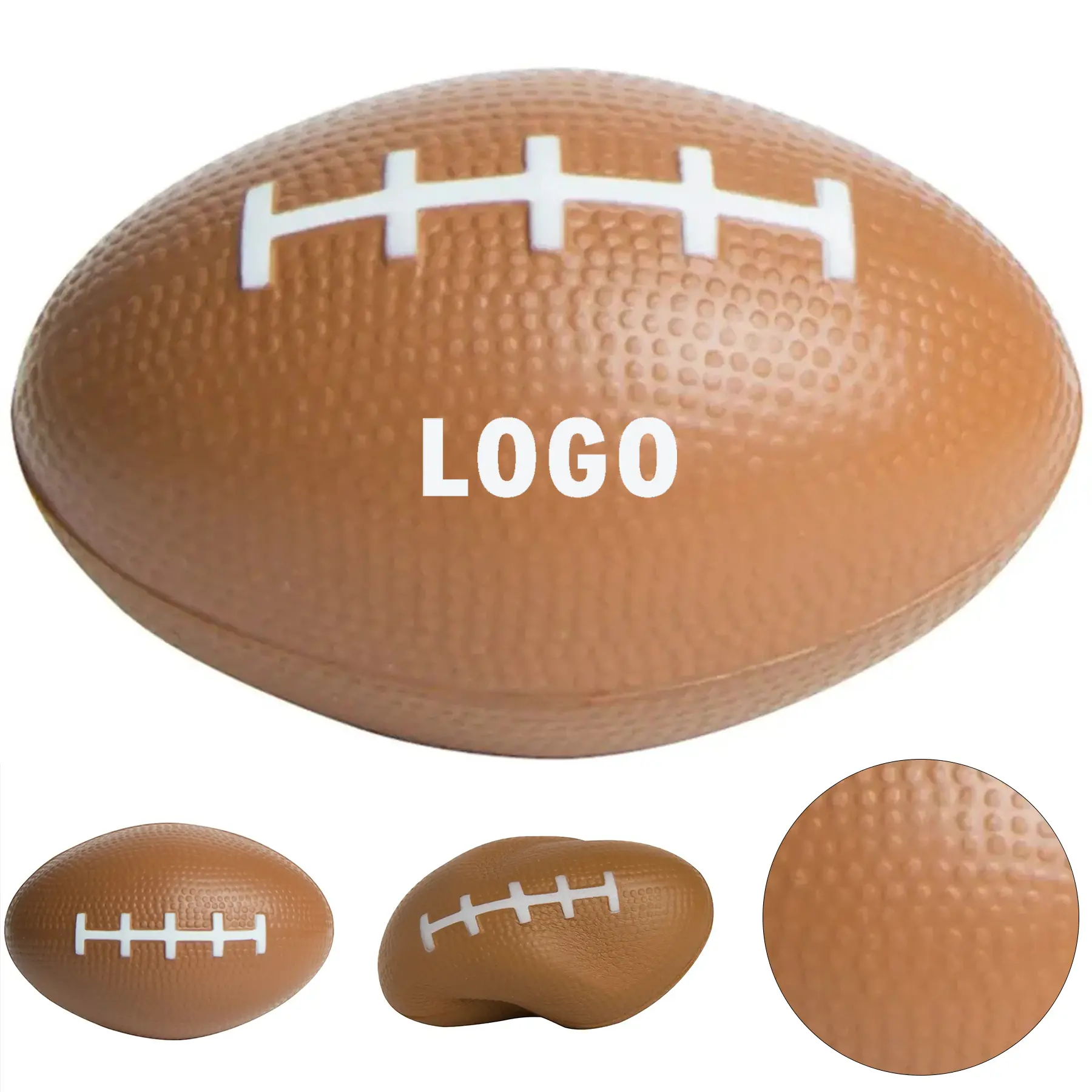 Custom Logo Slow Rebound Foam Football Stress Reliever 2
