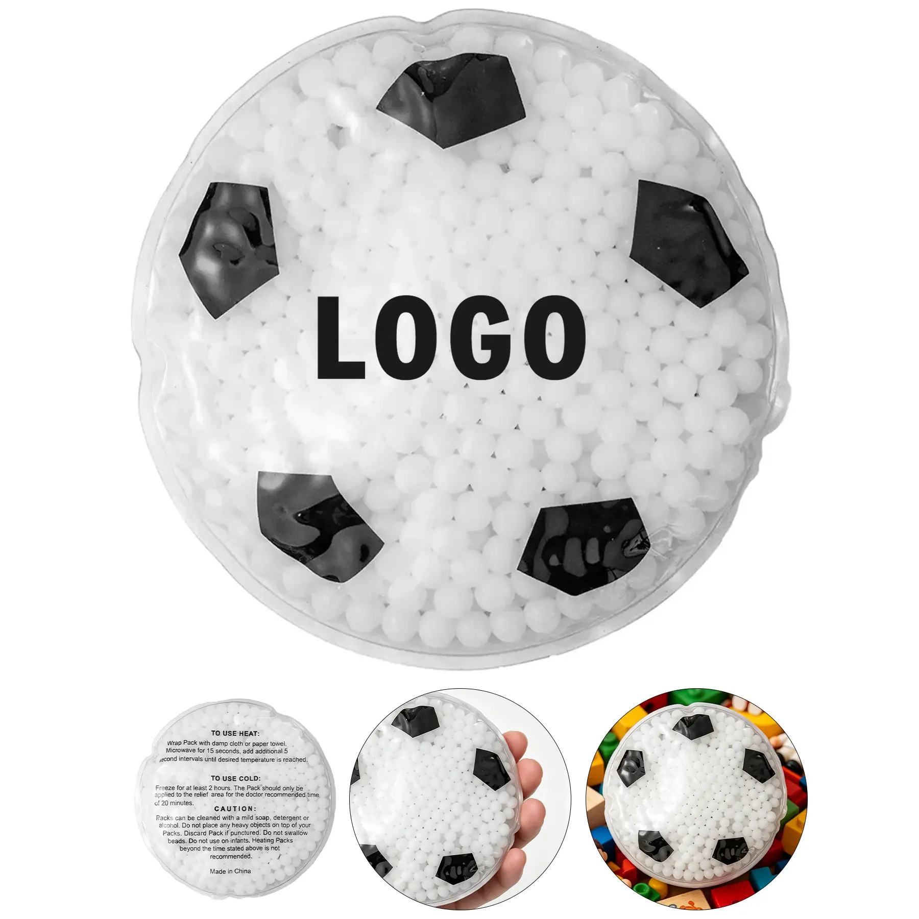 Customizable Soccer Ball Hot Cold Gel Pack for Pain Relief 2