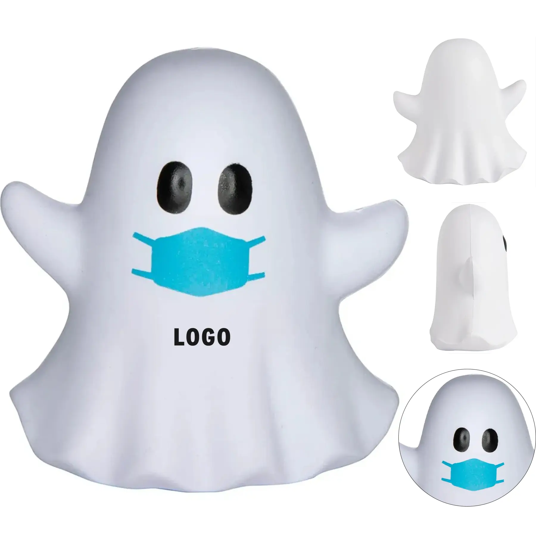 Ghost Emoji Squeeze Stress Relief Ball Custom 2