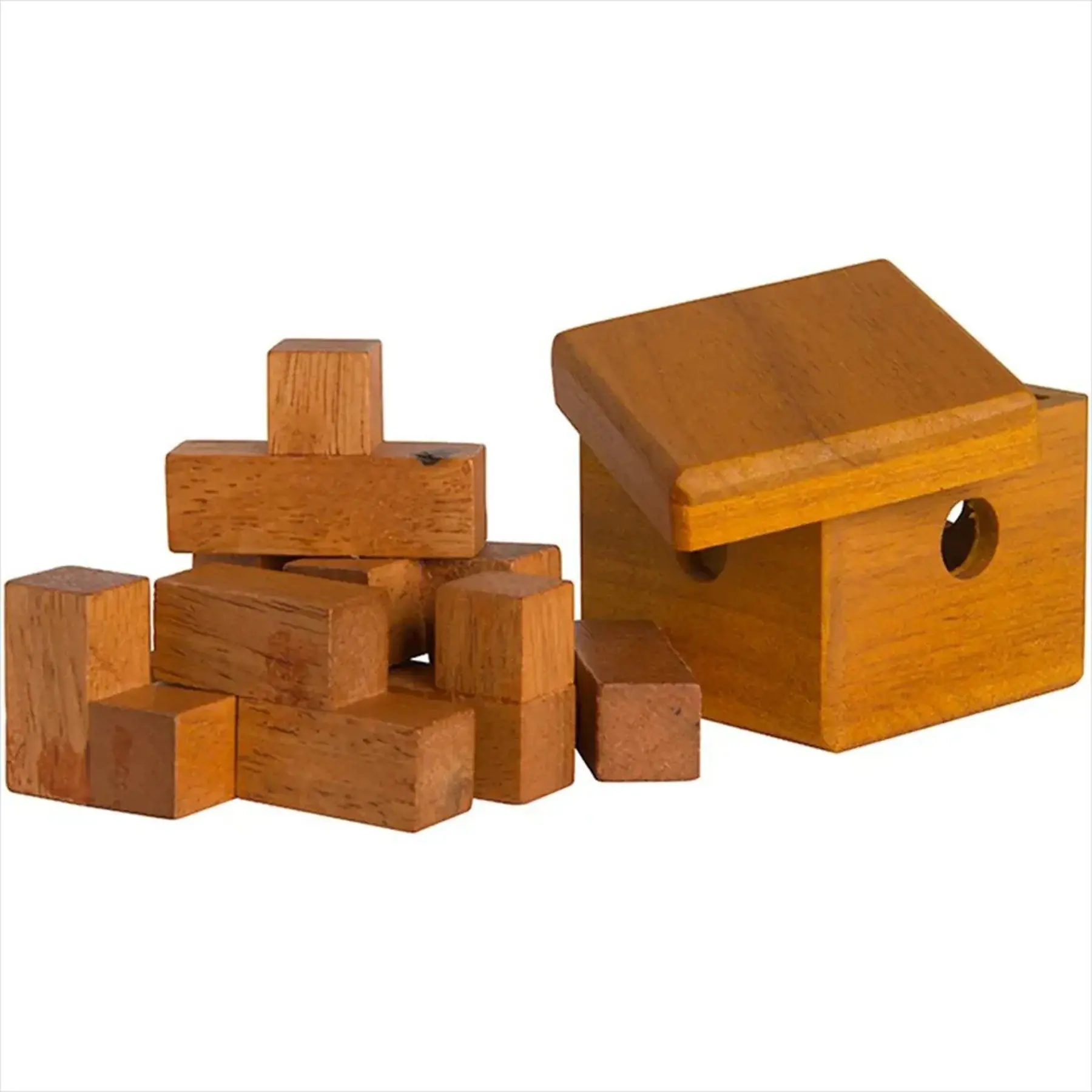 Custom Engraved Wooden Brain Teaser Cube Puzzle