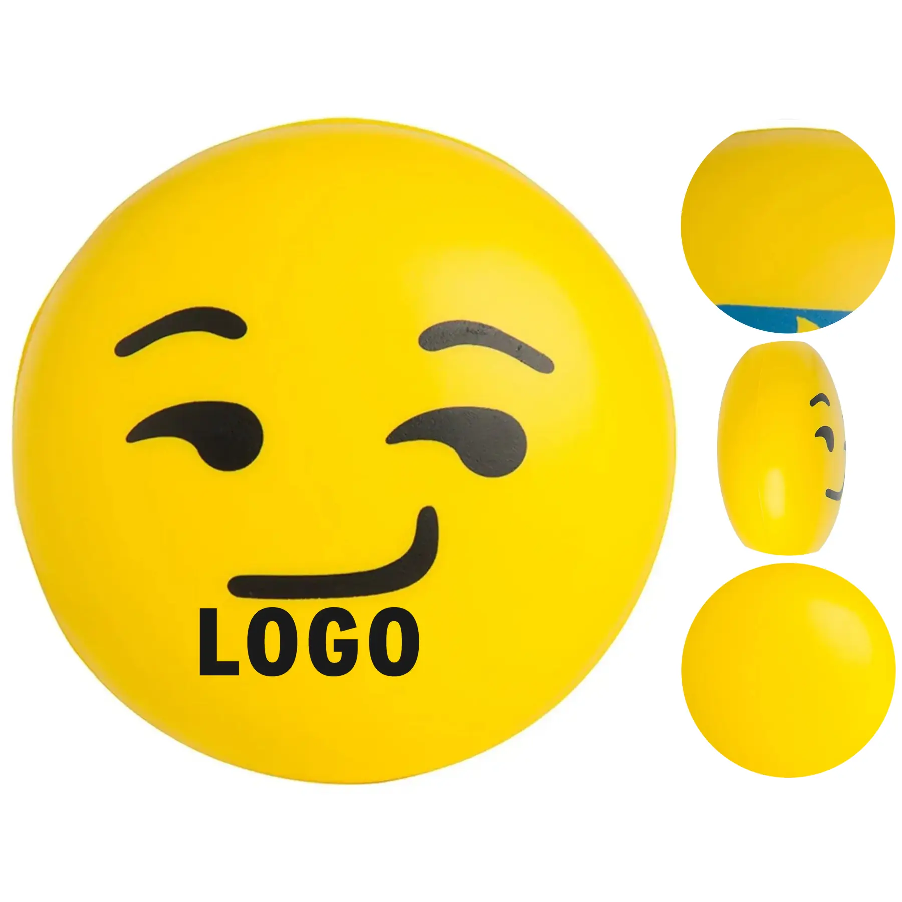 Smirking Emoji Squeeze Ball Polyurethane Foam Stress Toy 2