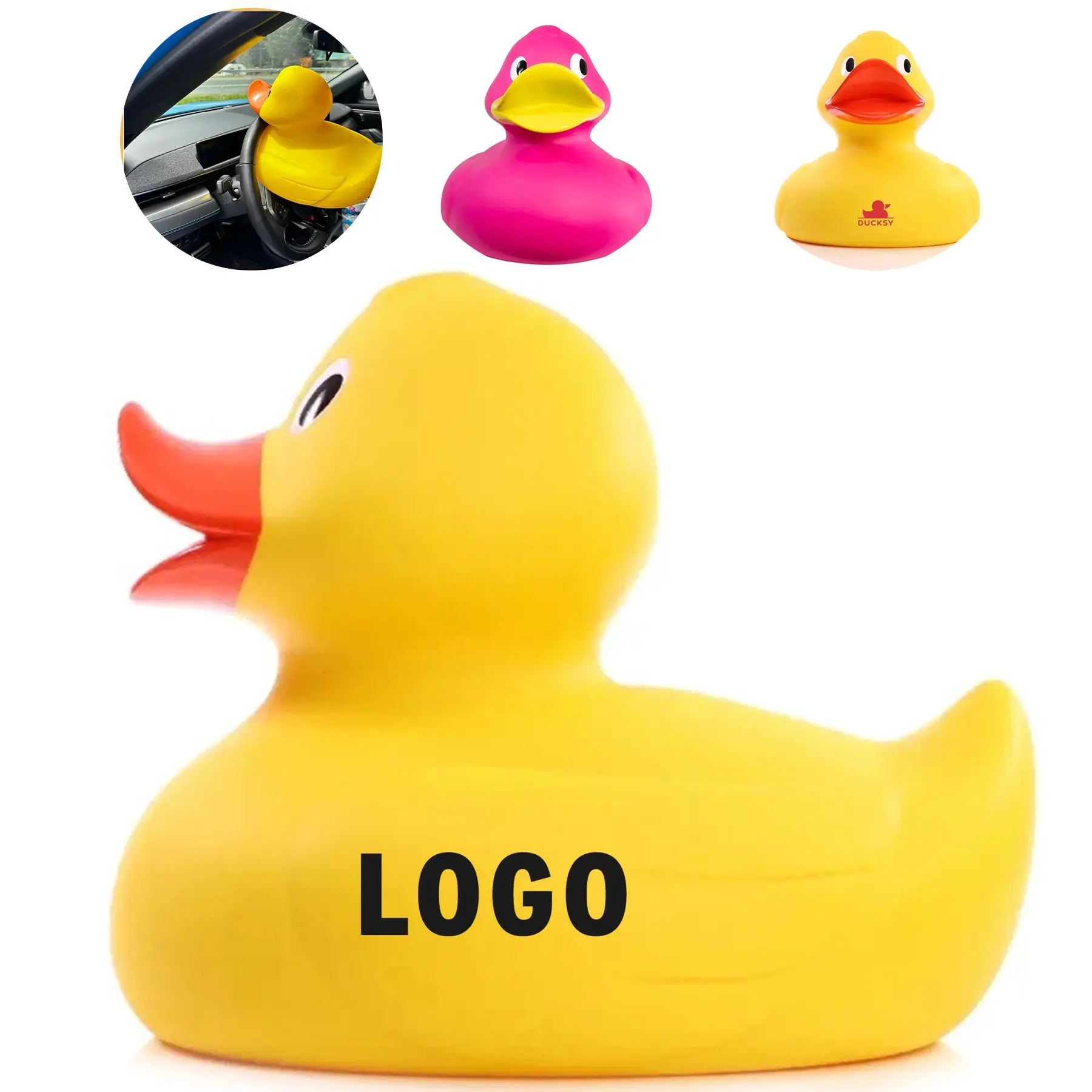 Extra Large Rubber Duck Bath Float Whimsical Pink Yellow 2