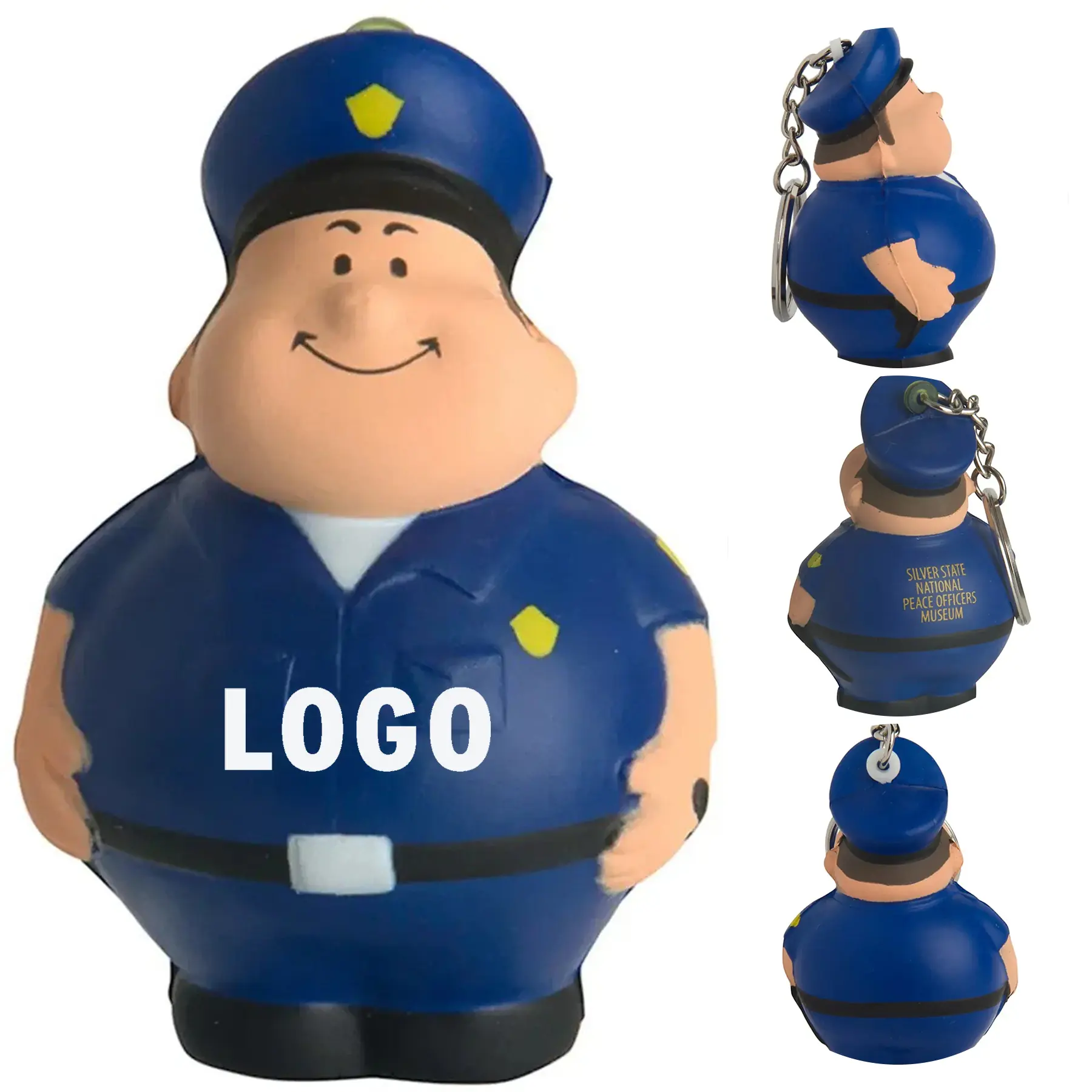 Police Officer Stress Relief Keychain Custom Logo 2