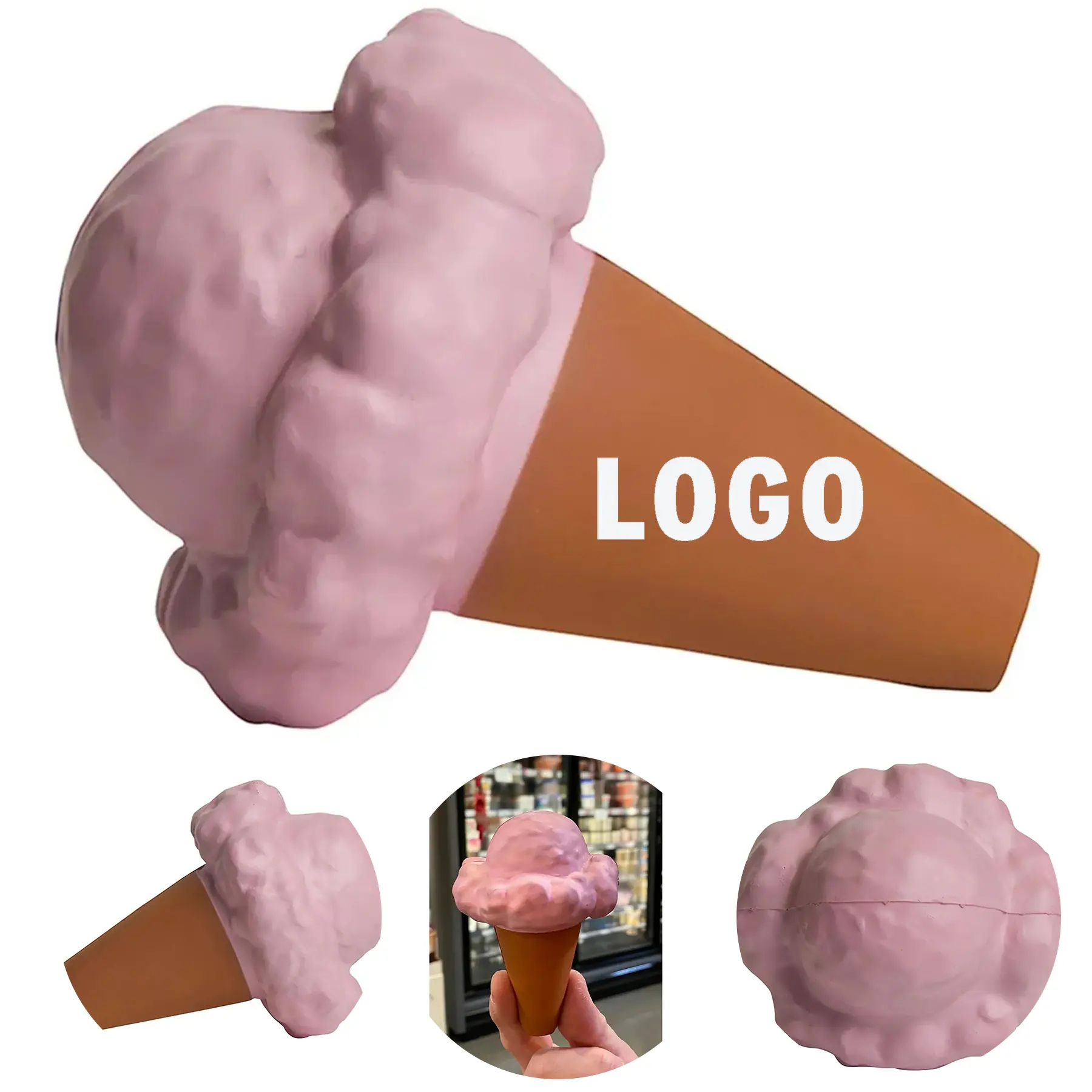 Customizable Ice Cream Cone Stress Relief Squeeze 2