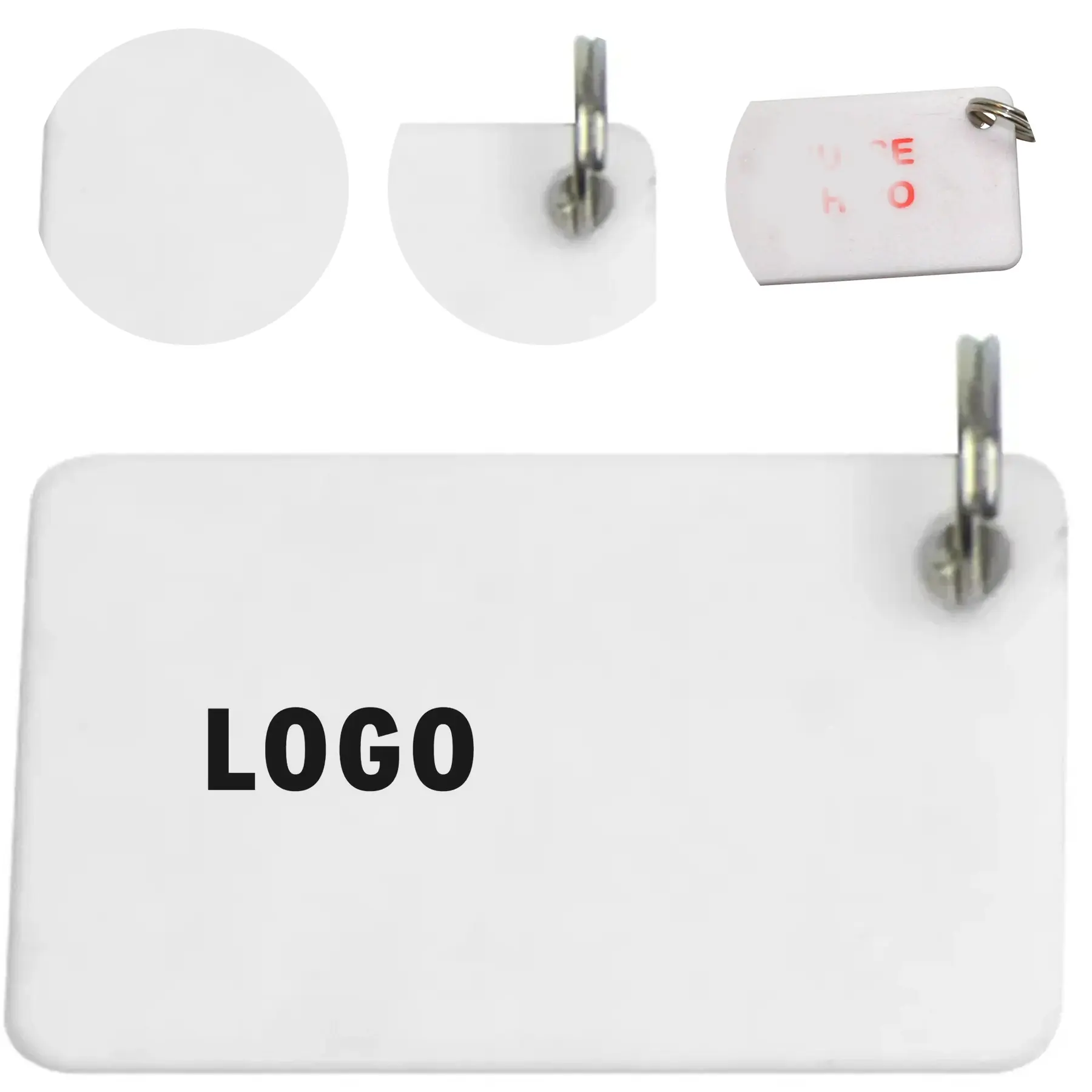 Rectangular Key Tag Split Ring 2
