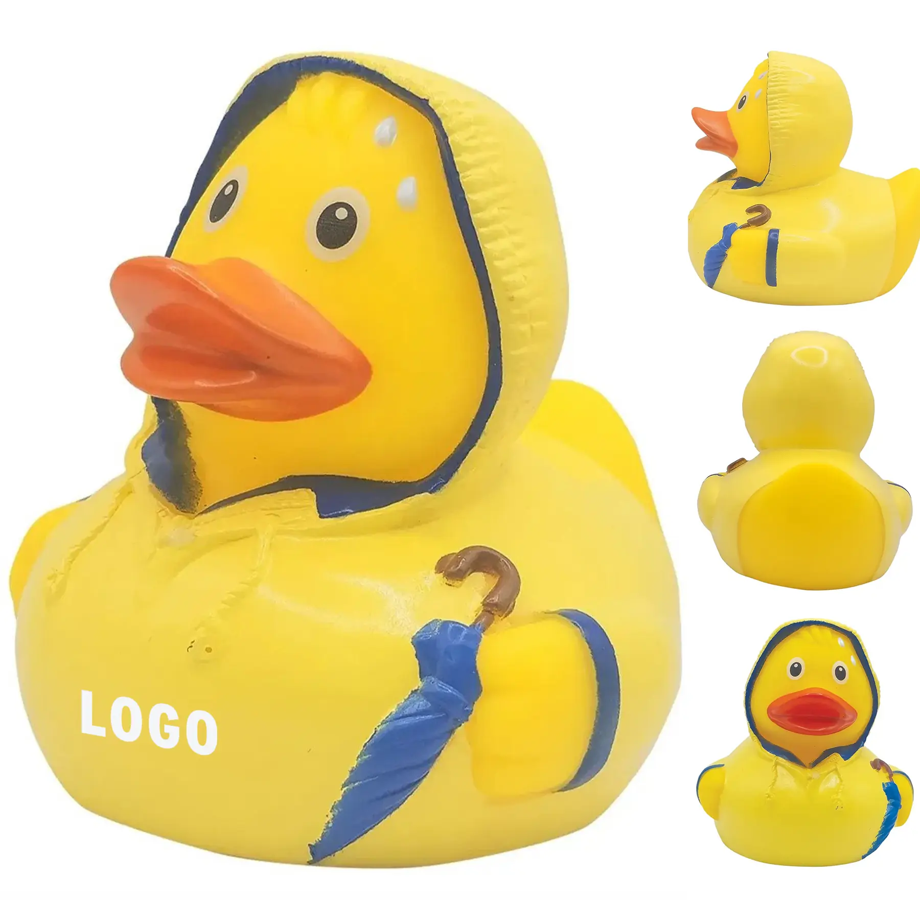 Stormy Duck Bath Toy Featuring Raincoat Umbrella 2