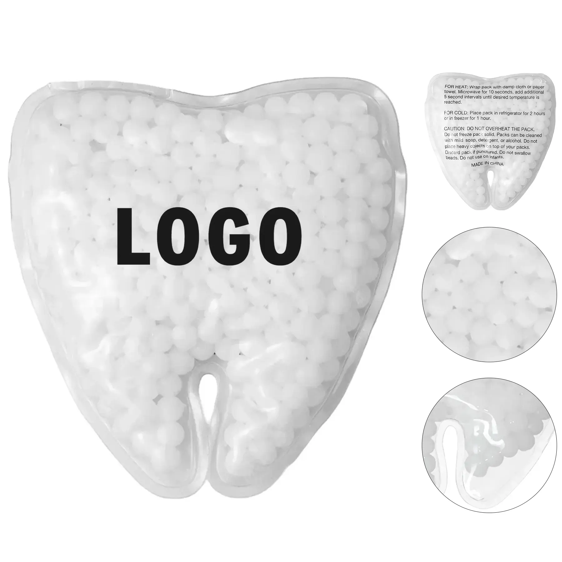 Tooth Shape Gel Bead Hot Cold Therapy Pack 2