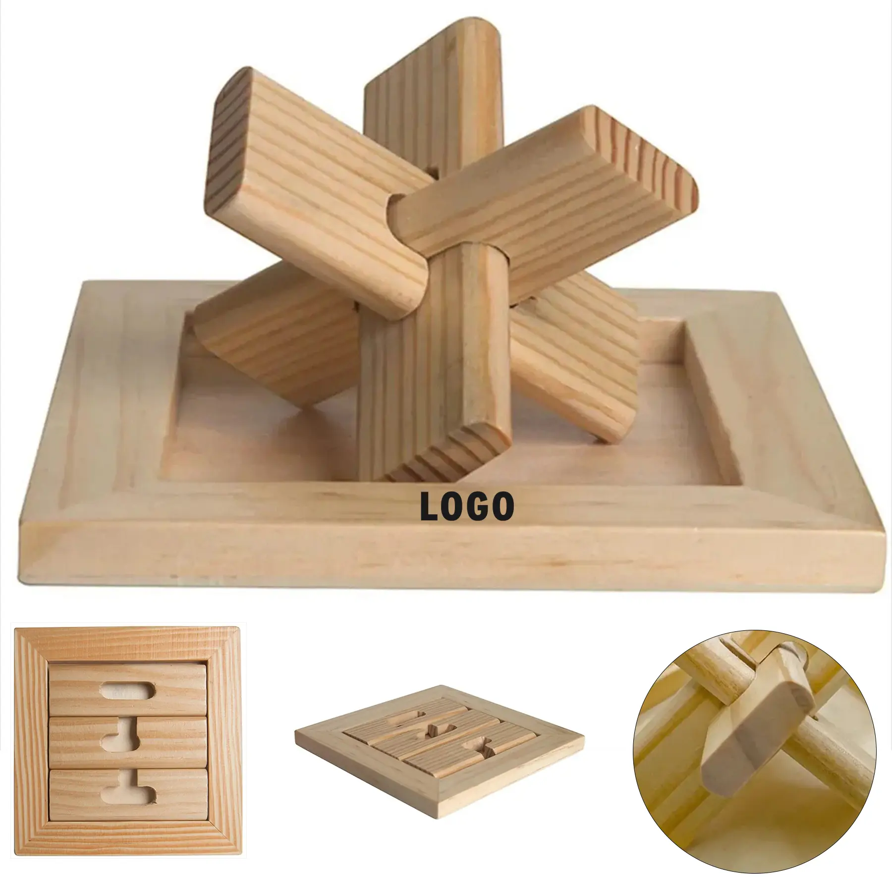 Custom Engraved Wood Star Shape Brain Teaser Puzzle for Promotional Events 2
