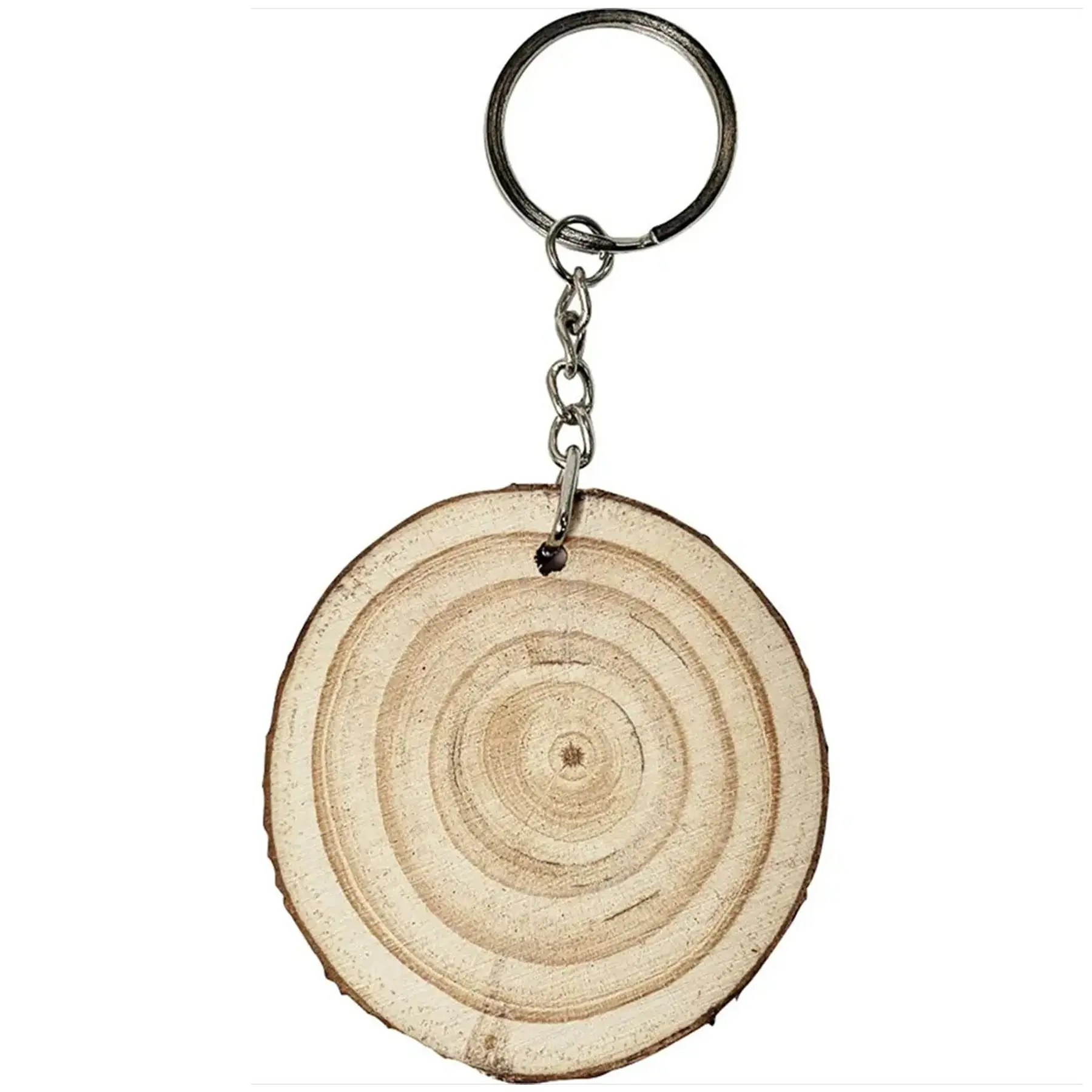 Rustic Wooden Keychain Ring