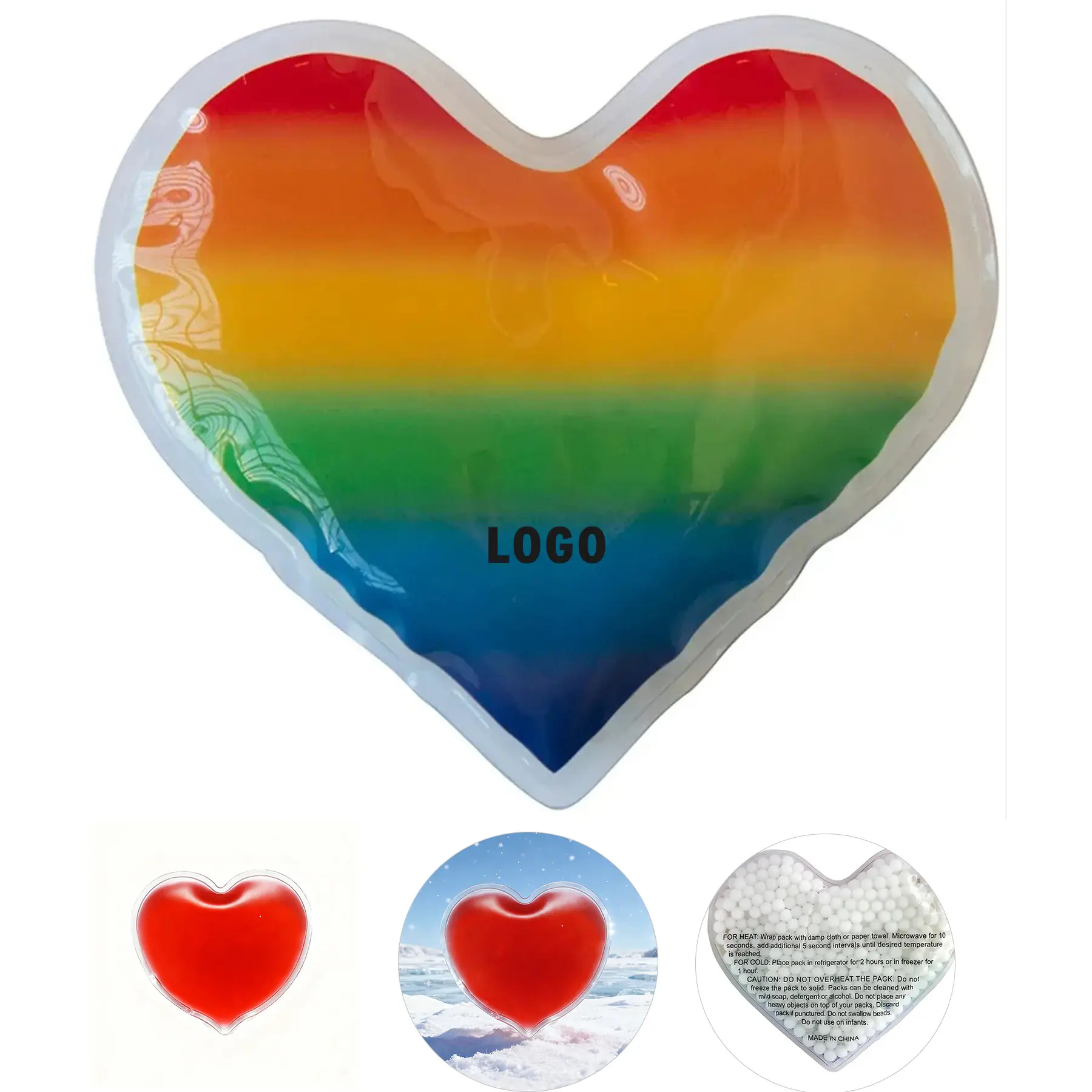 Multicolor Heart Gel Beads Reusable Hot Cold Pack 2
