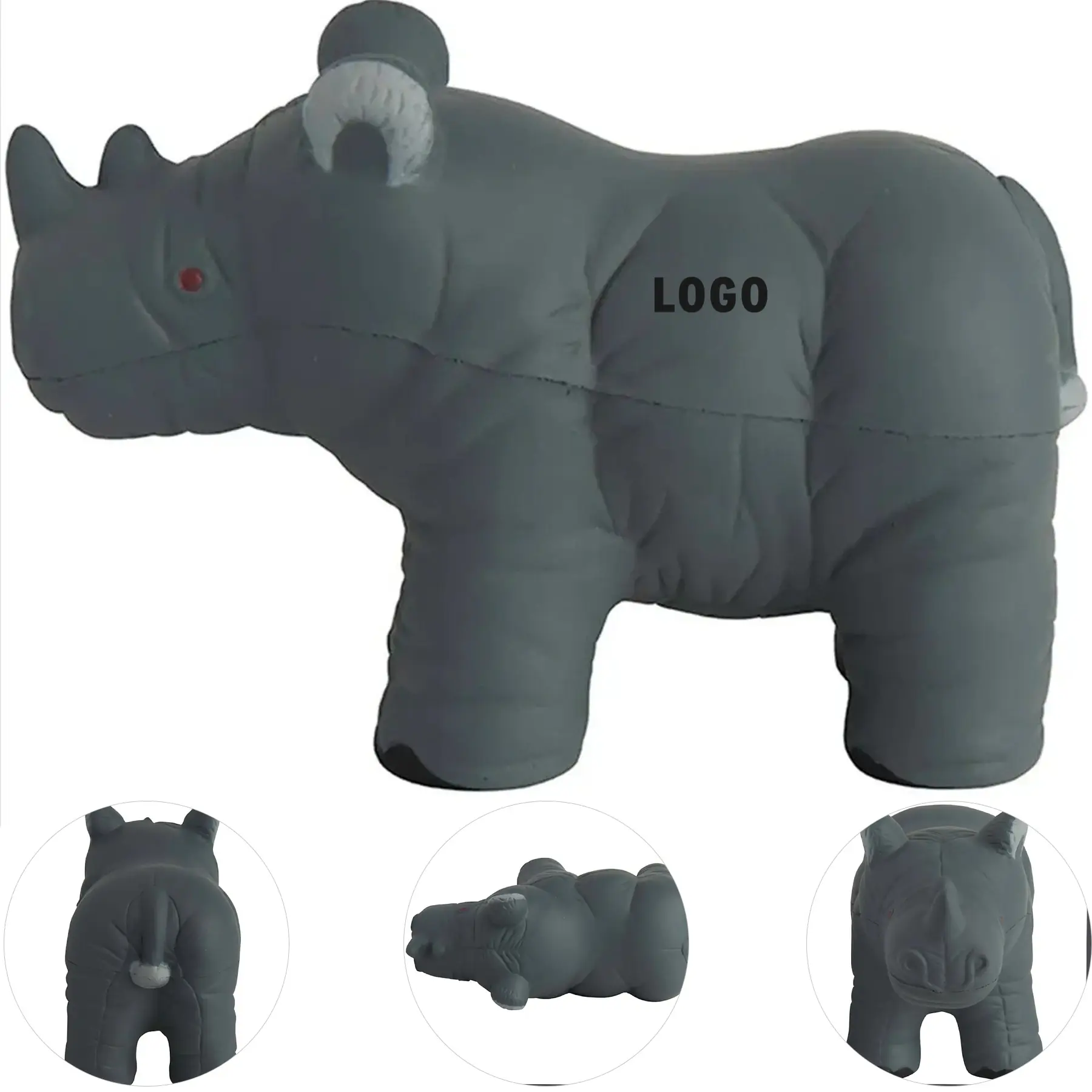 Personalized Rhino Stress Toy for Zoo Safari Promotions 2