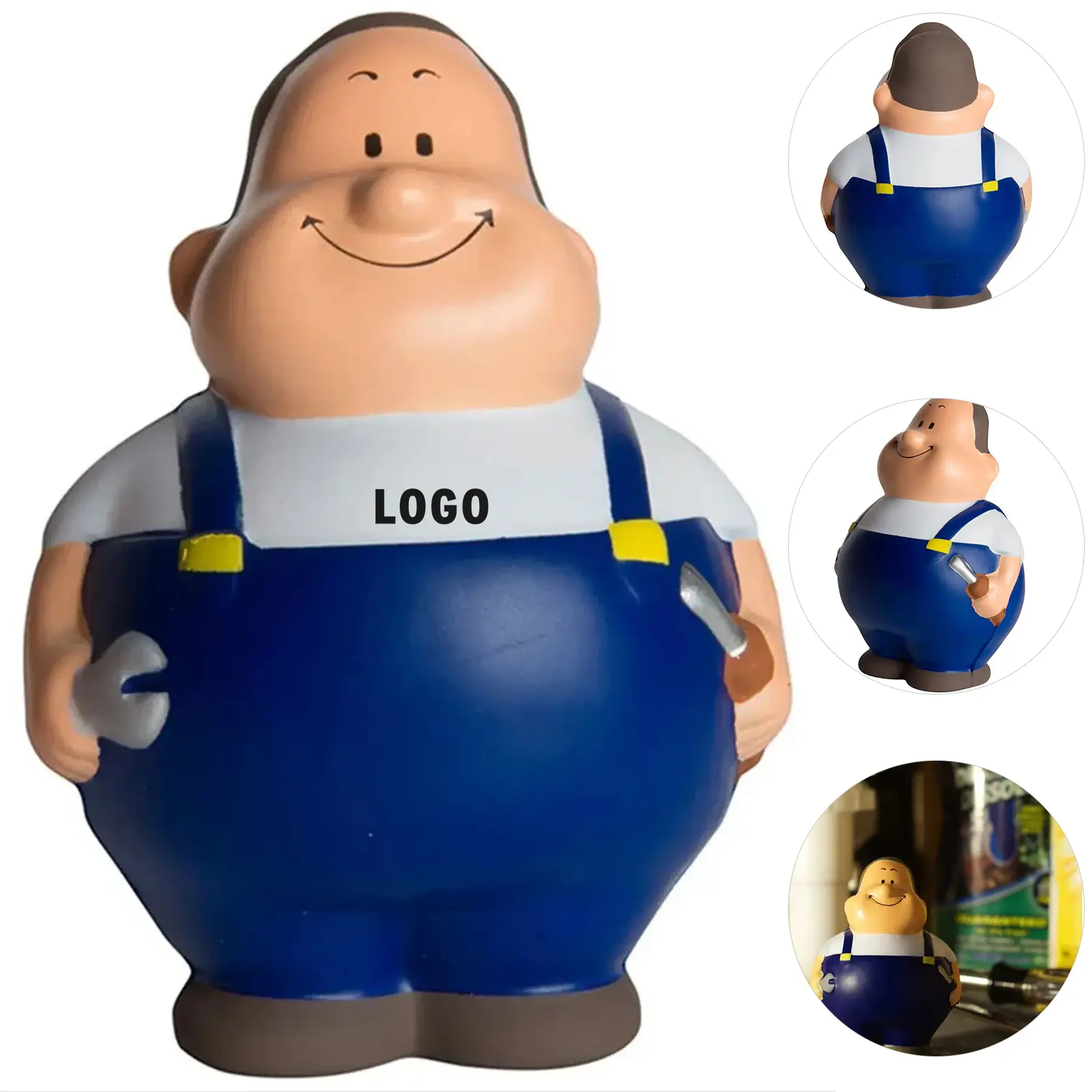 Custom Hard Hat Worker Stress Ball for Tradesmen 2