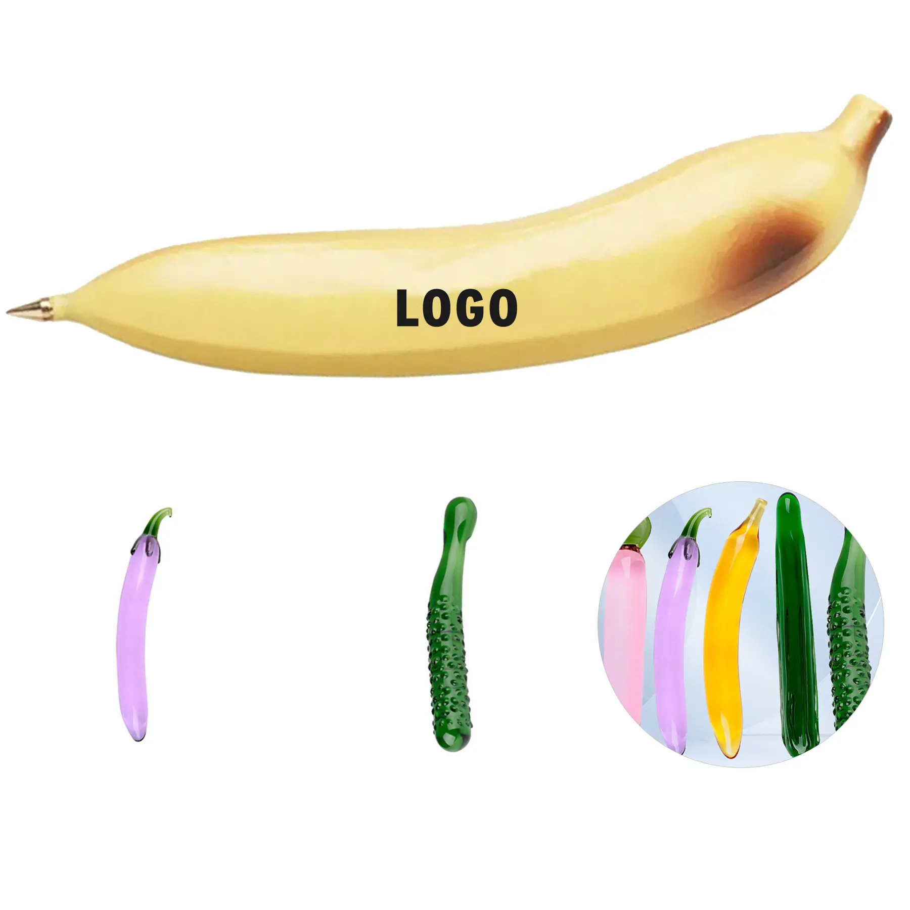 Fun Banana Shaped Custom Logo Pen 2