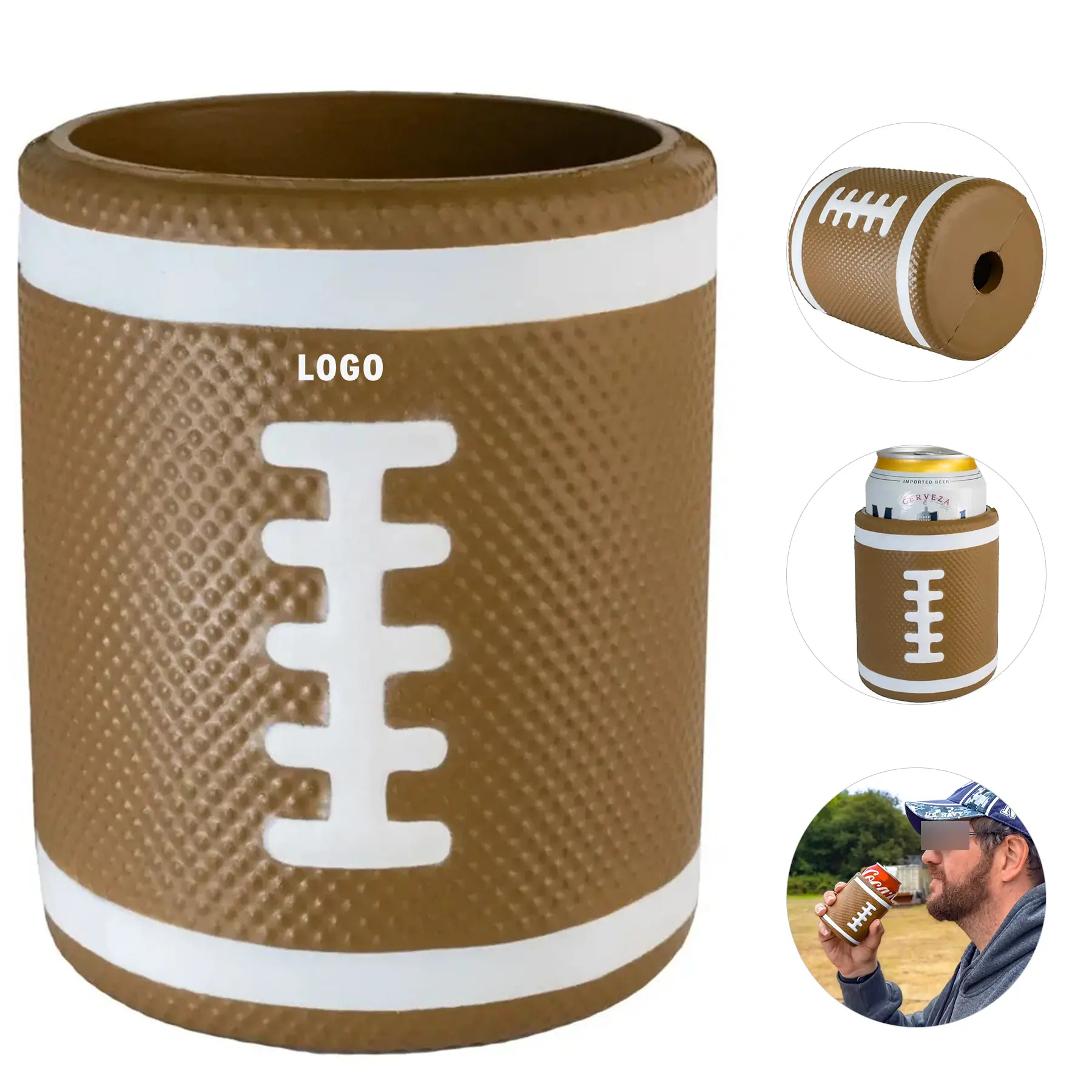 Football Foam Beverage Sleeve Cooler 2