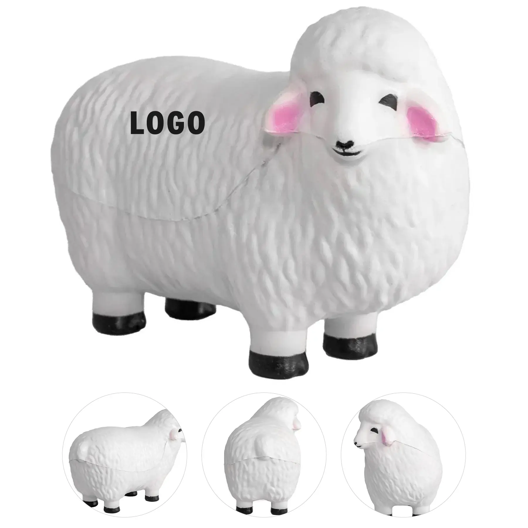Custom Logo Sheep Stress Squeeze Toy 2