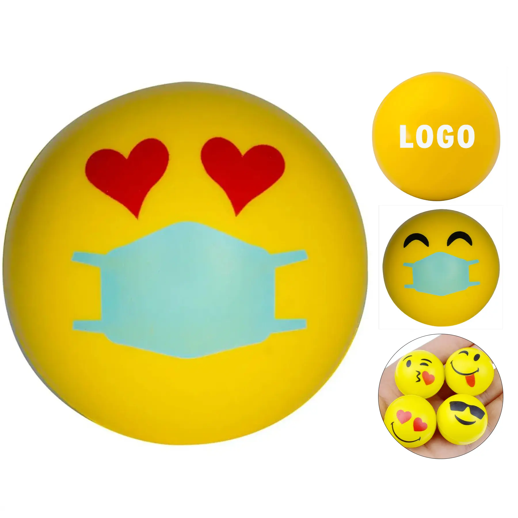 Cheerful Masked Emoji Squeeze Toy for Stress Relief 2