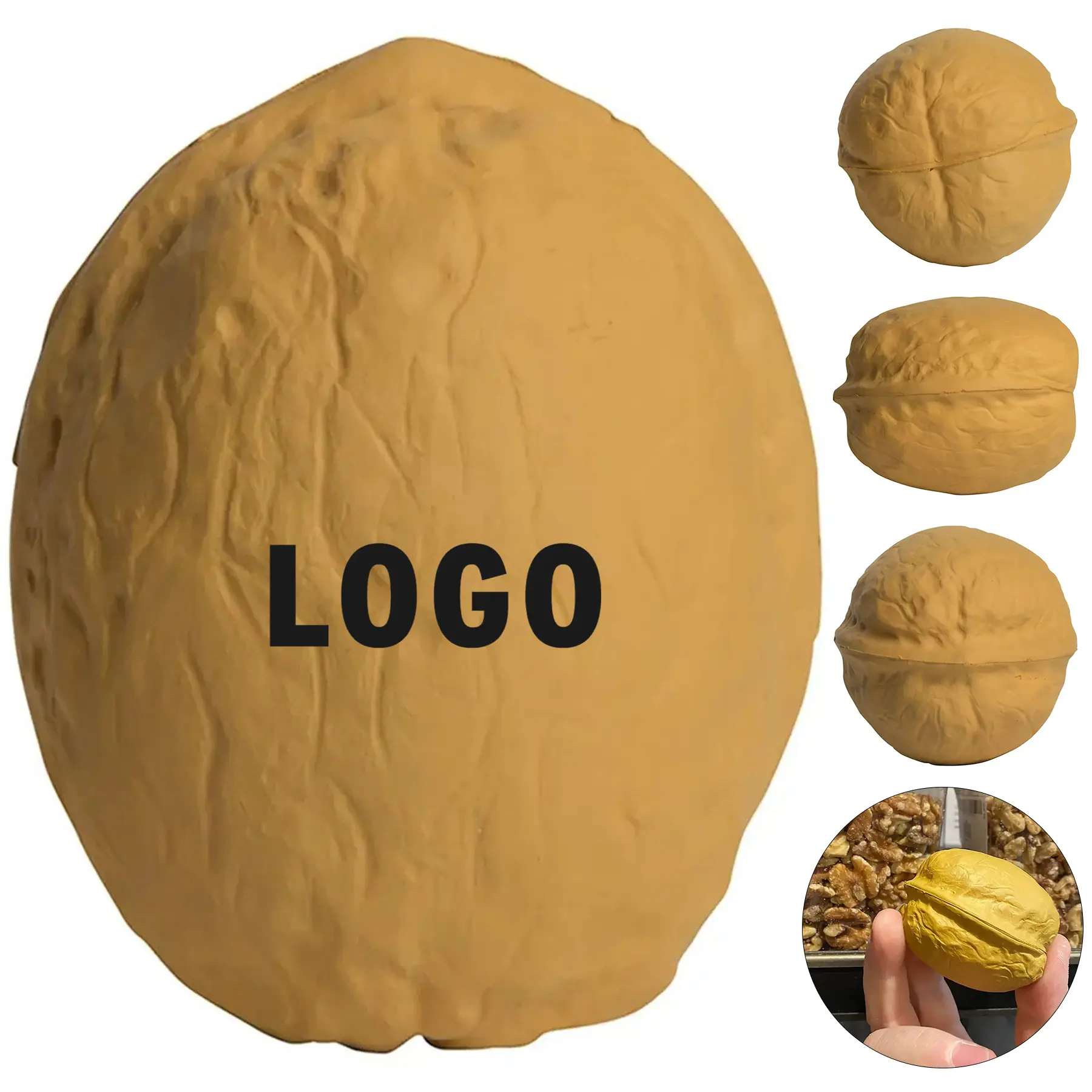 Custom Logo Walnut Stress Ball 2