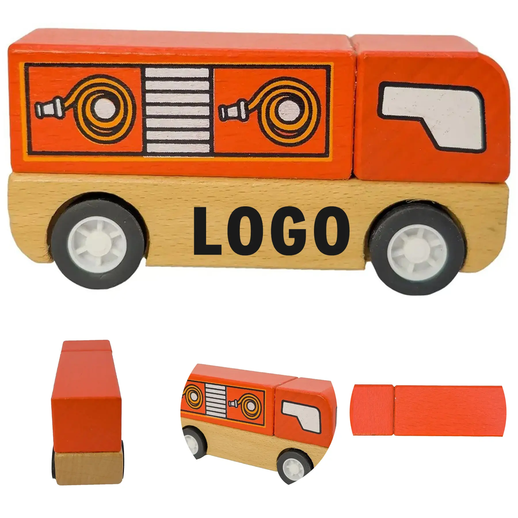 Wooden Fire Engine Toy Kids Community Event Souvenir 2