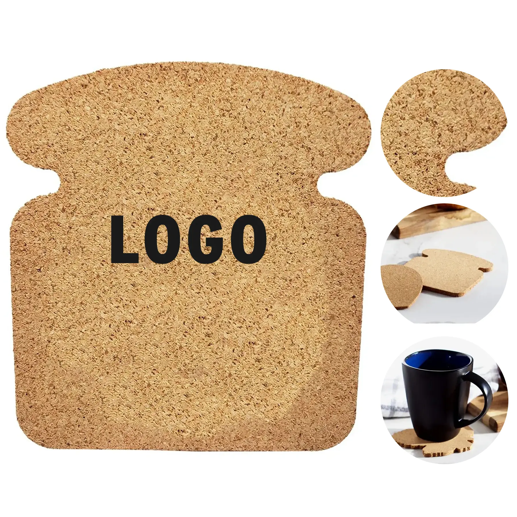 Rustic Handmade Cork Coaster Set for Drinks 2