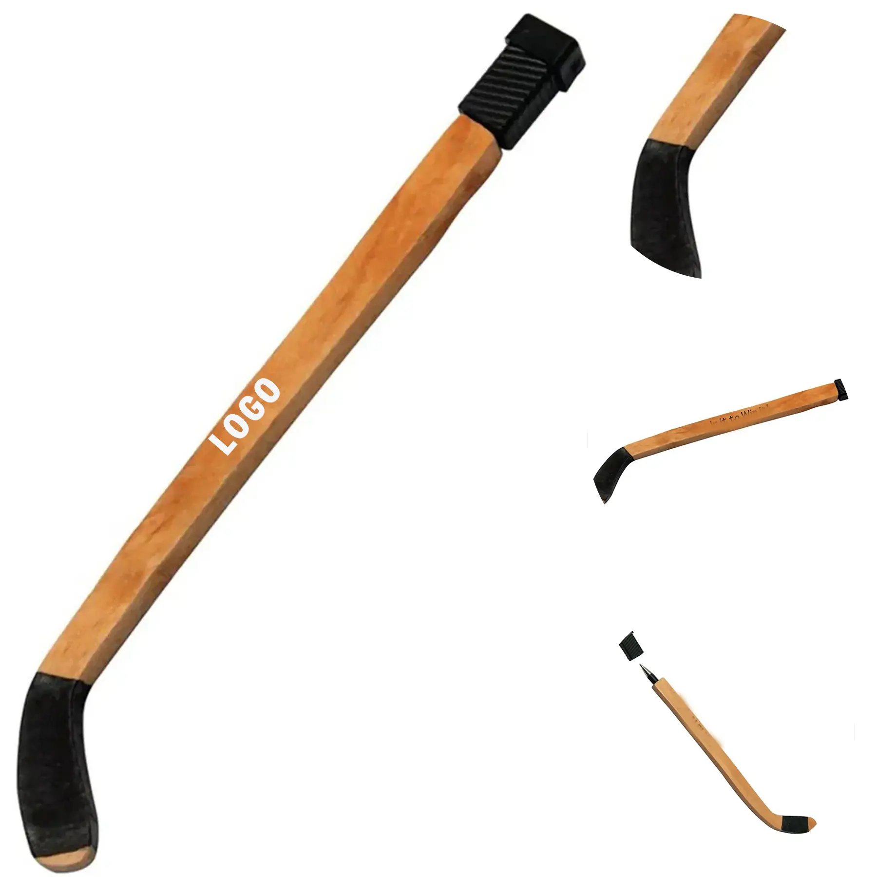 Solid Wood Hockey Stick Ballpoint Pen 2