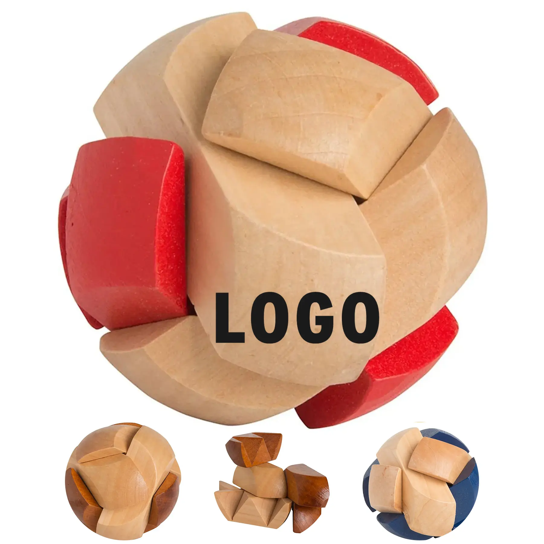 Custom Wooden Soccer Puzzle Brain Teaser 2