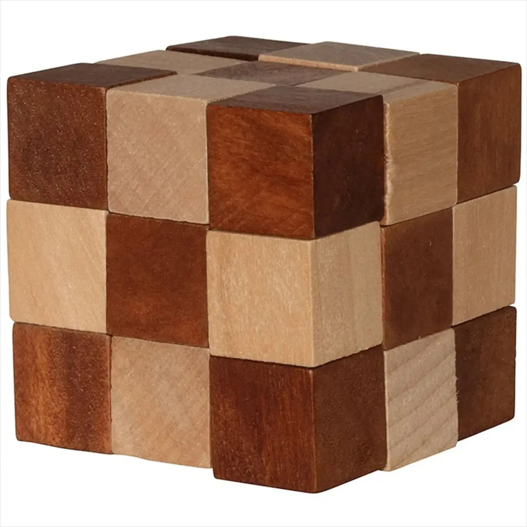 Retro Wooden Twist Cube Puzzle