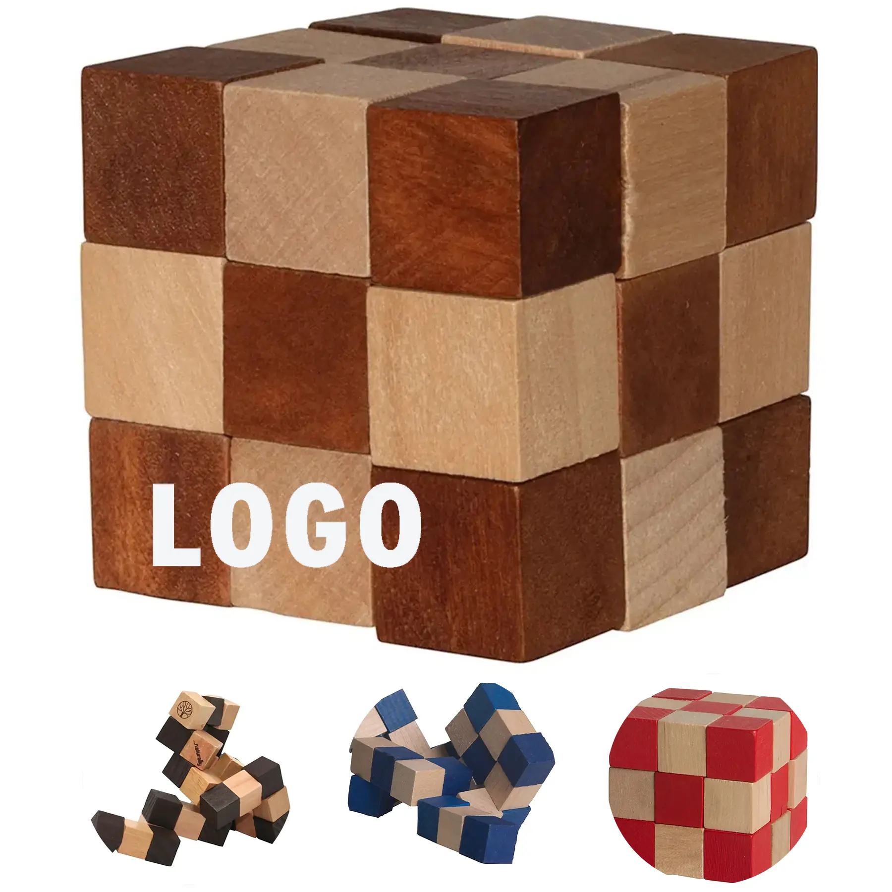 Retro Wooden Twist Cube Puzzle 2