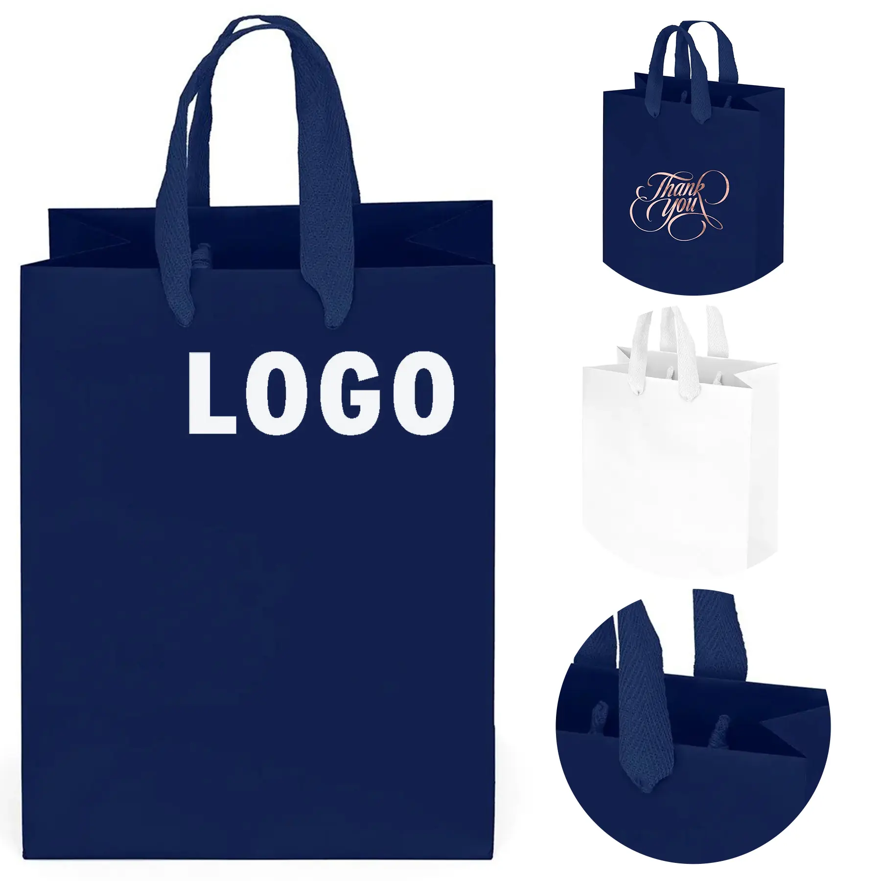 Matte Laminated Euro Tote Bag Foil Print Woven Handles Reinforced Top 2