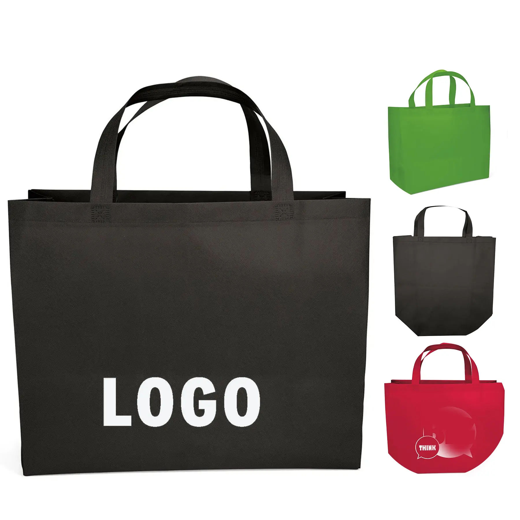 Heavy Duty Reusable Tote Bag Eco Friendly Customizable Shopping Tote Heat Sealed Handles 2