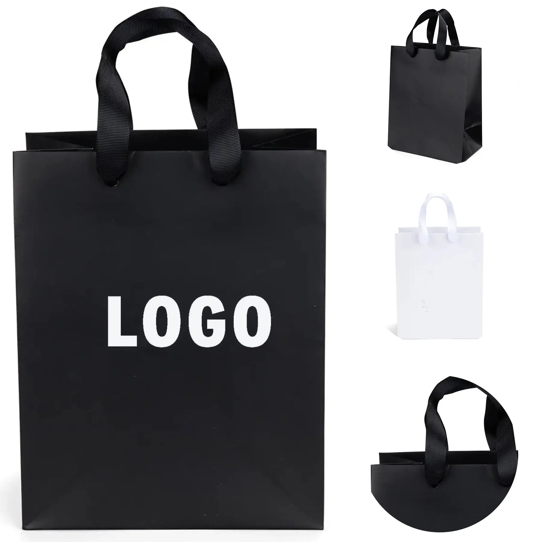 Matte Laminated Tote Bag with Grosgrain Ribbon Handles and Foil Design 2