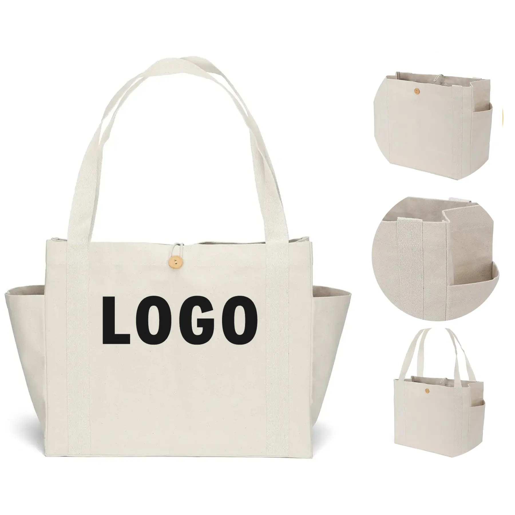 Everyday Canvas Tote Bag for Women Men - Premium 14 oz Cotton Shoulder Tote 2