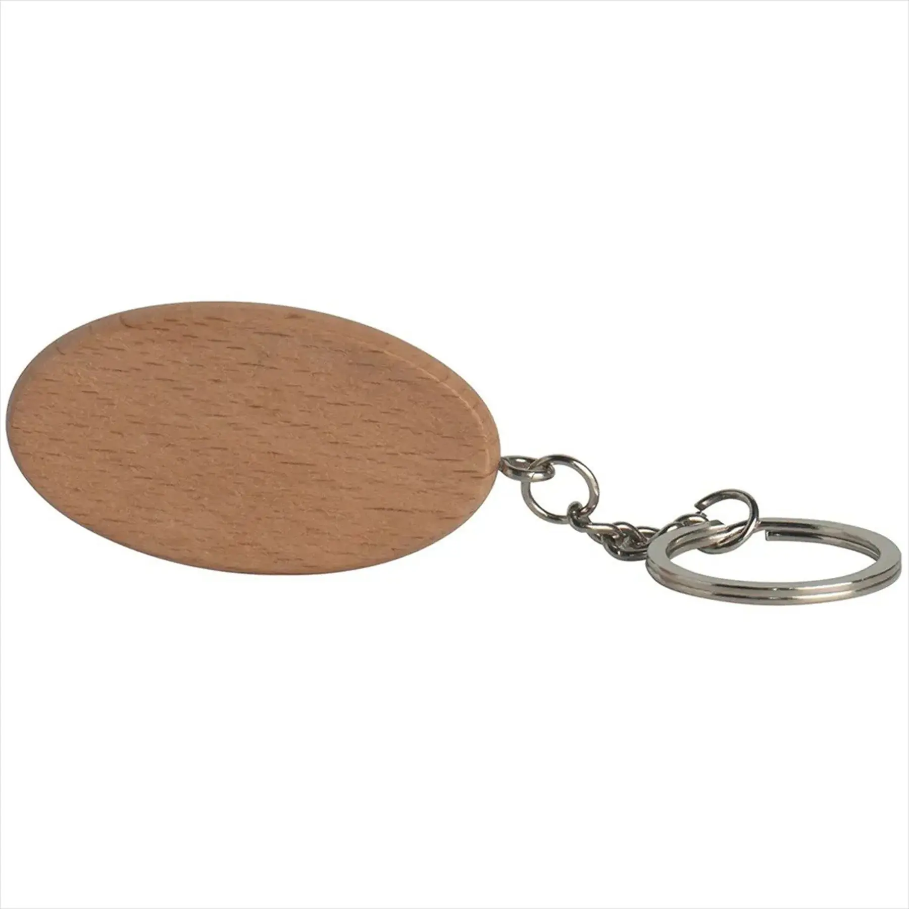 Rustic Wooden Oval Keychain