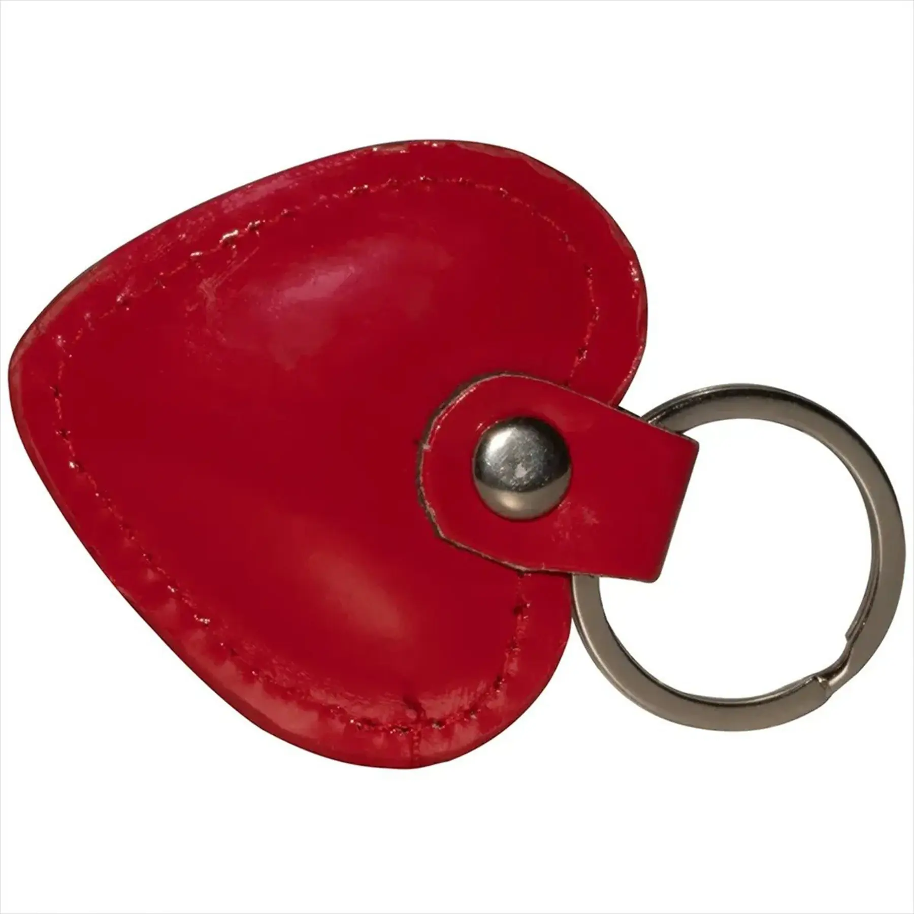 Faux Leather Heart Keychain